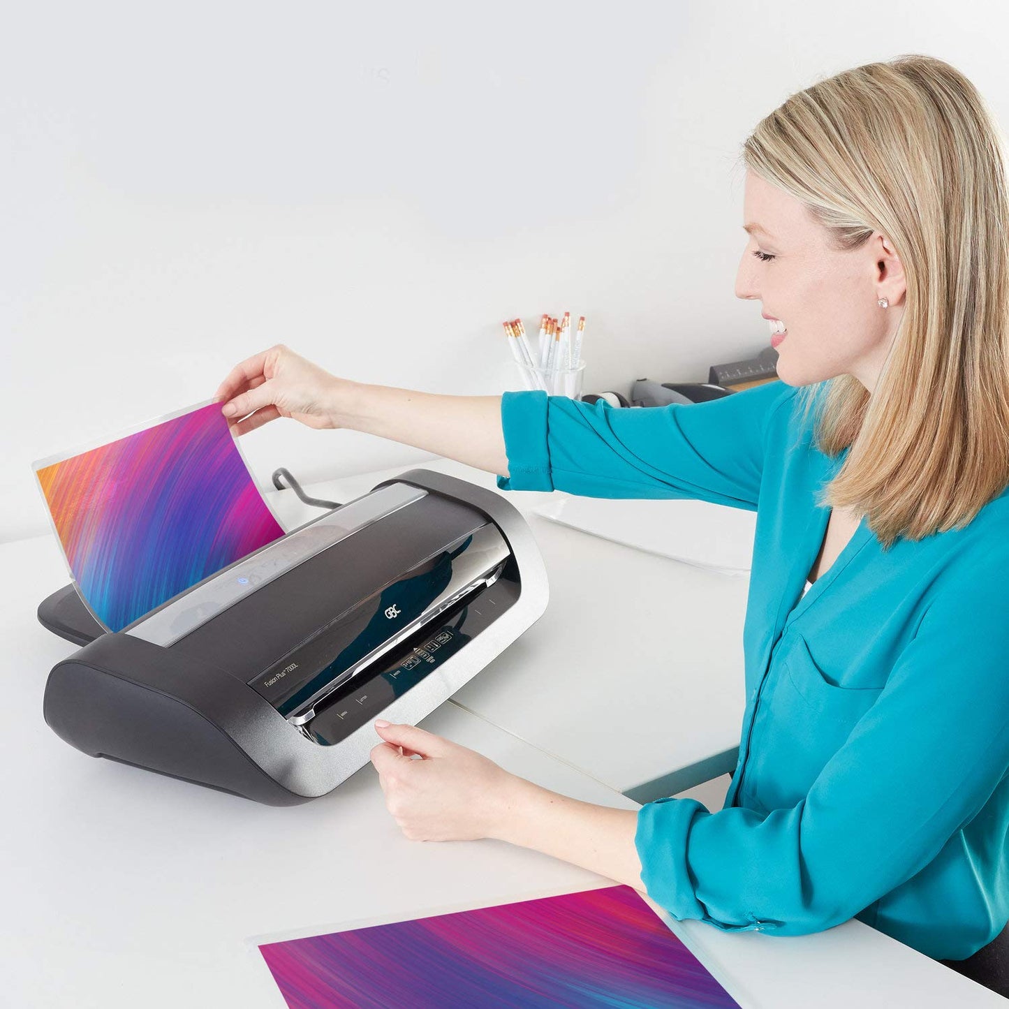 GBC Thermal Laminator Machine, Fusion 6000L, 12 Inch, 1 Min Warm-Up, 3-10 Mil, with 50 EZUse Laminating Pouches for Home, Office and Classroom, Black (1703097)