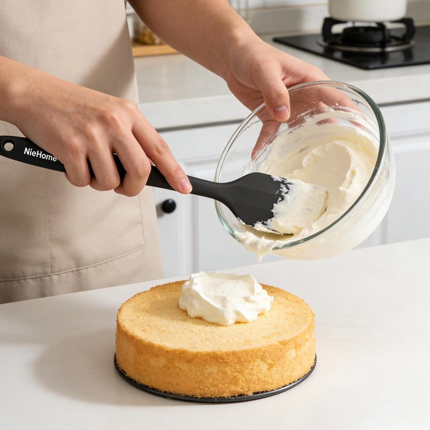 NileHome Silicone Spatula Set - 6-Piece Food Grade Kitchen Utensils | Heat Resistant & BPA-Free