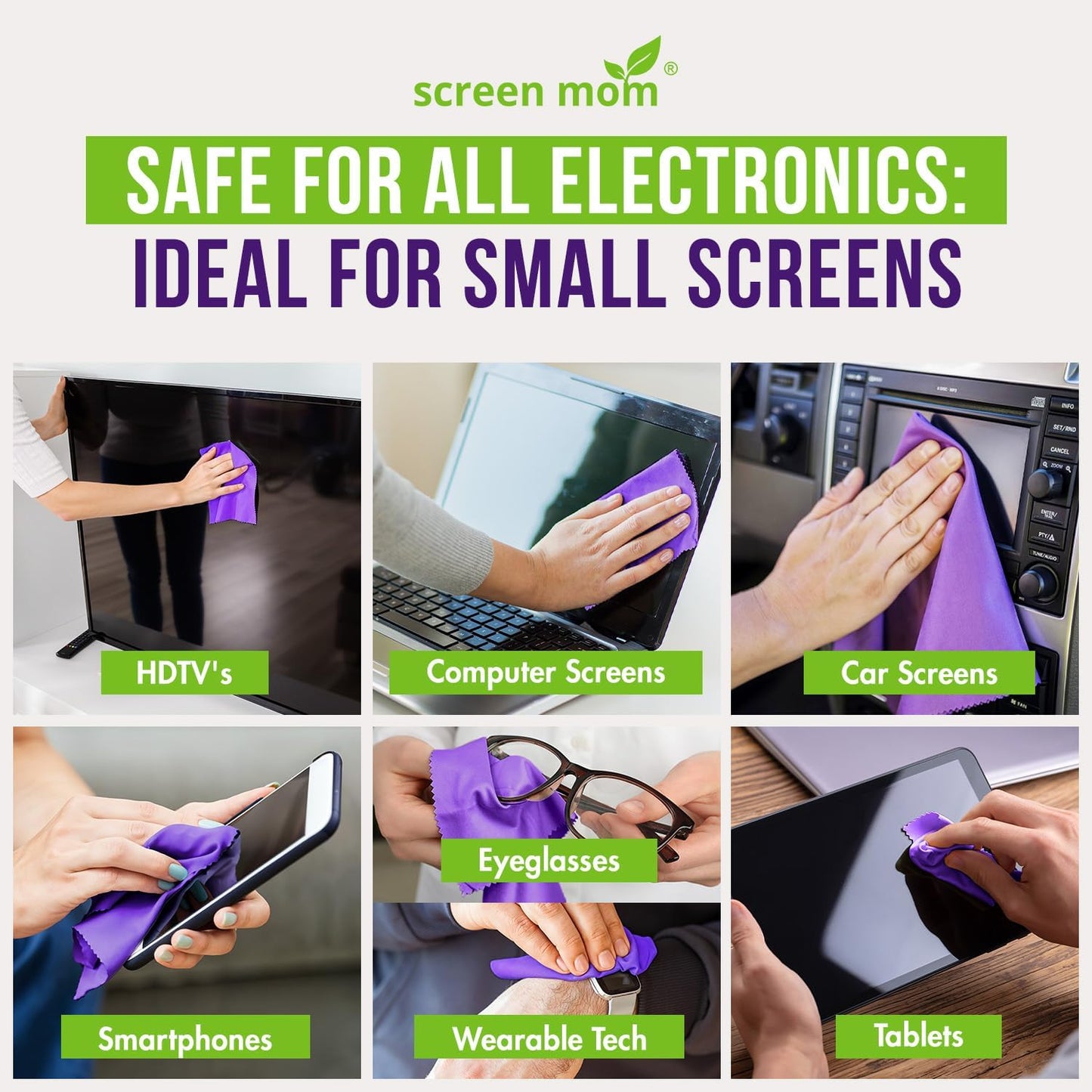 Screen Mom 3-Pack (3x1oz) Screen Cleaner Spray and Microfiber Cloths by -Screen Cleaner Spray and Wipe for TV