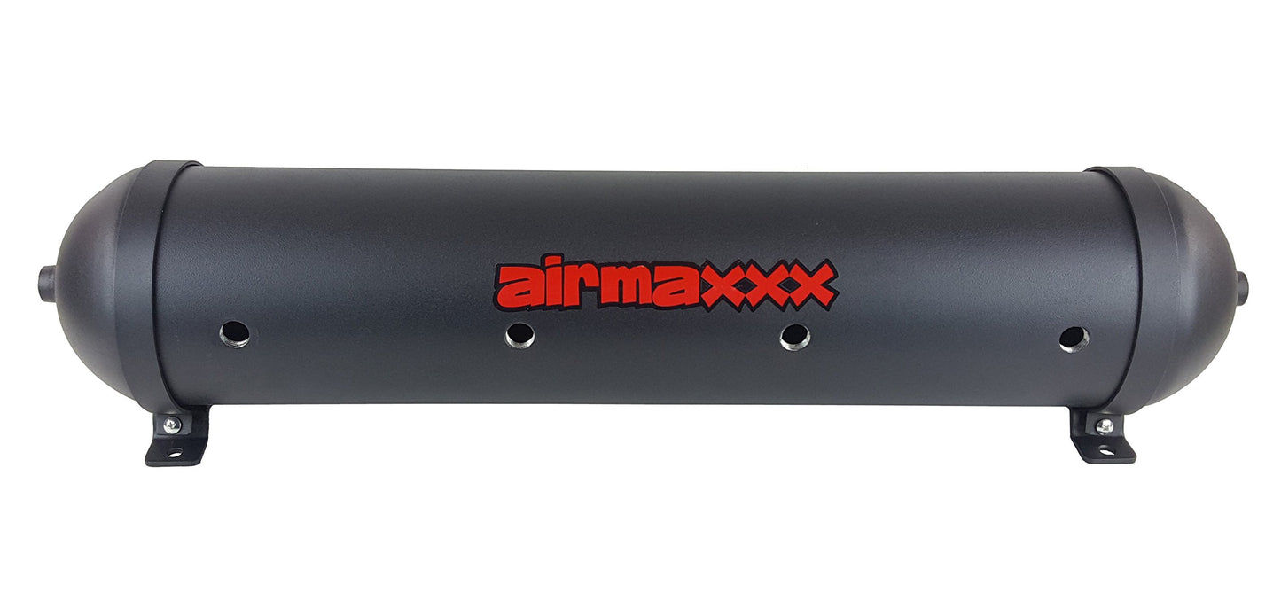 airmaxxx 5 Gallon Seamless Aluminum Air Tank – 9-Port 250 PSI Black