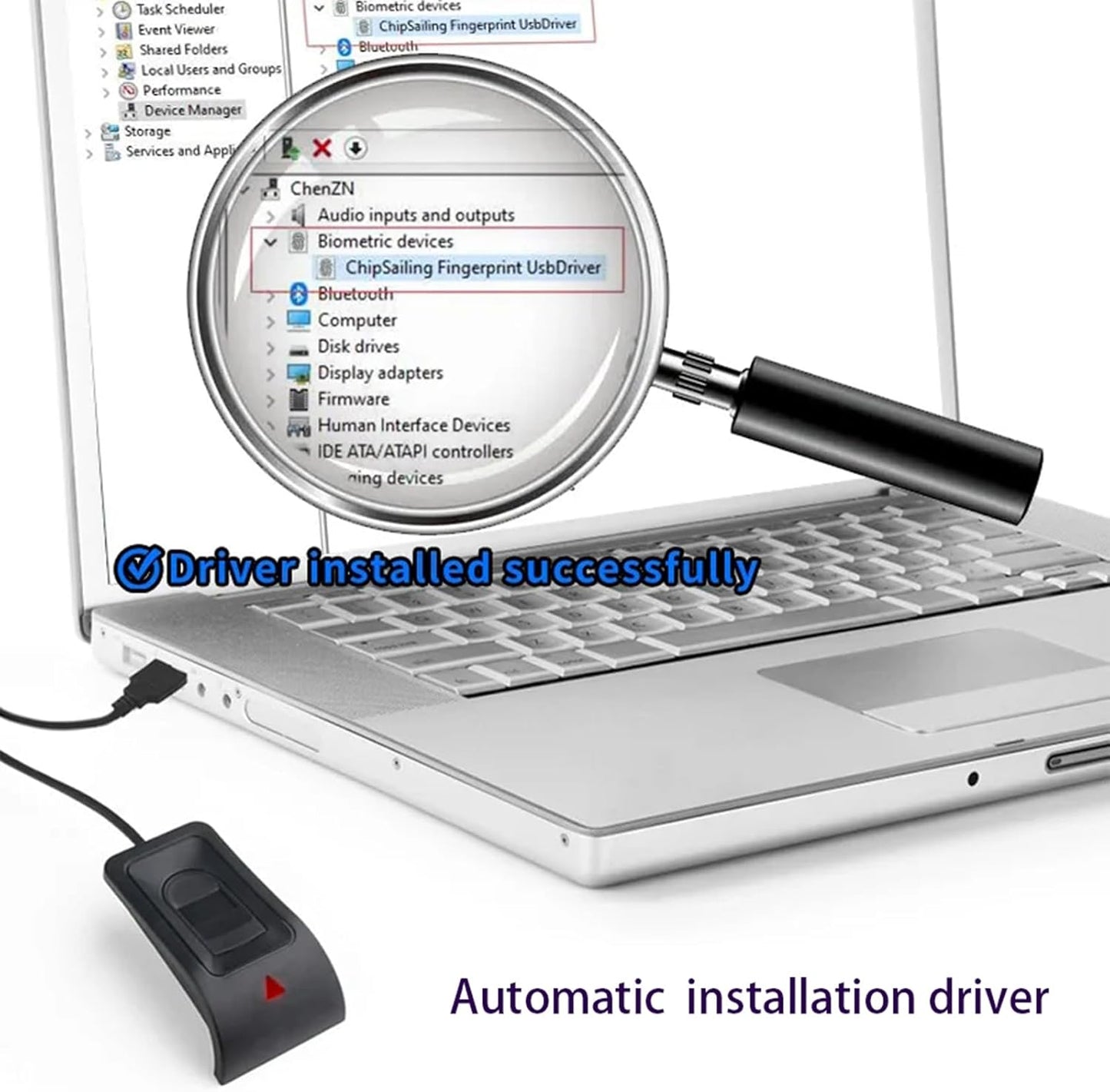 Treamvp 10 508DPI USB Fingerprint Reader for Windows Hello, Biometric Fingerprint Scanner, High Security Password Free