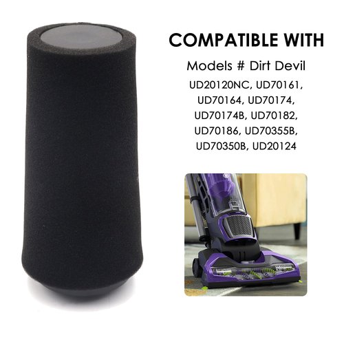 4 Pack Filters Compatible with Dirt Devil Style F112 Endura Replacement Odor Trapping Filter,UD20120NC, UD70161, UD70164, UD70174，Compares to AD47936