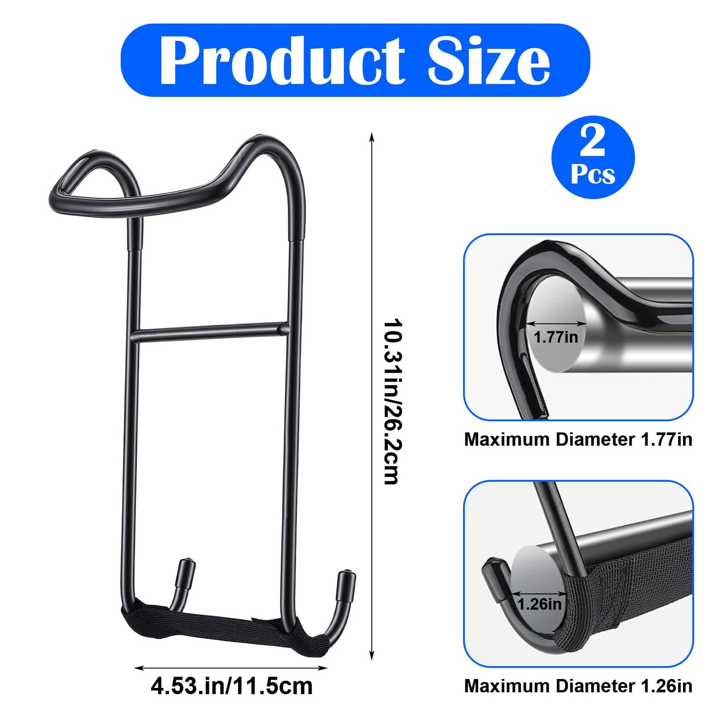 2 Pcs Dumbbell Spotter Hooks, Heavy Duty Dumbbell Holder for Bench Press, Weight Lifting Hooks with 225LB Capacity, Lifting Hooks for Weight Lifting Compatible with 1.3" Handles, Secure Strap Design