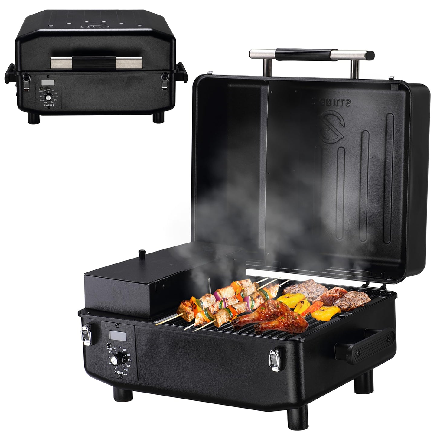 Z GRILLS 2026 200A Table Top Wood Pellet Grill, Pellet Smoker with PID V3.0 Controller, Meat Probes, 202 sq.in Cooking Area, Fit for RVs, Road Trips & Apartments