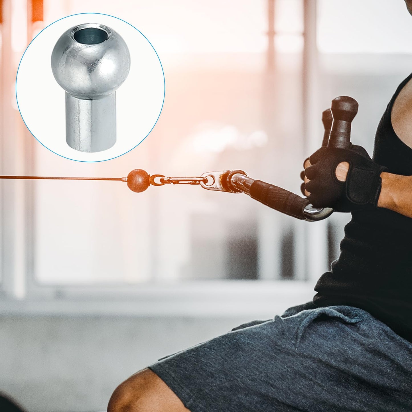 PATIKIL Cable Ball Stopper, 5pcs Gym Machine Accessories for 5mm Cable Fitness Equipment Wire Rope Port Joint Replacement Parts for Home Gym Machine, Silver