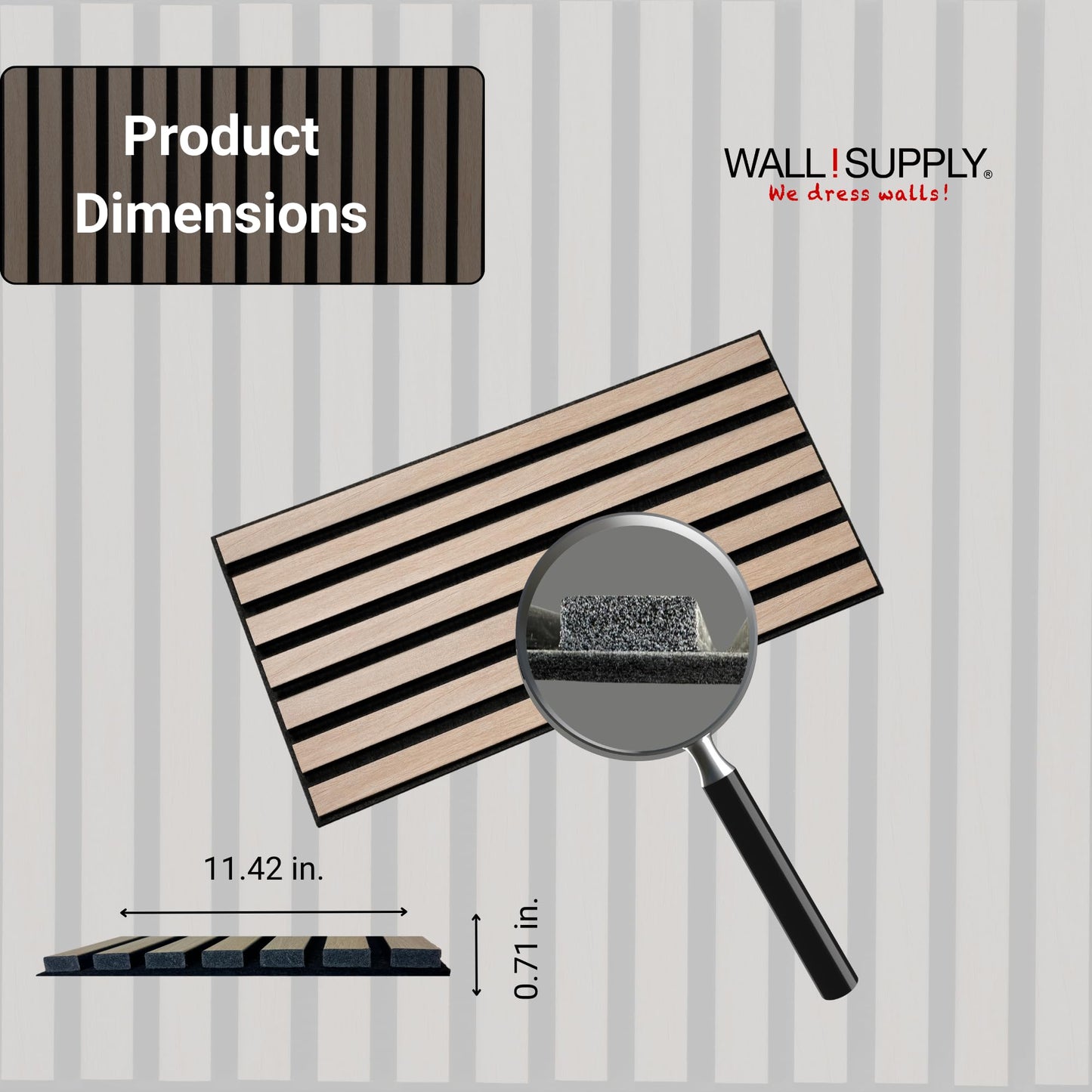 Wall!Supply 3D Soundproof Wall Panels – Acoustic Natural Oak Finish – EPS Foam Wallpaper Alternative for Living Room, Bedroom & Office – Easy DIY Installation – 6 Pack, Covers 10.87 Sq Ft
