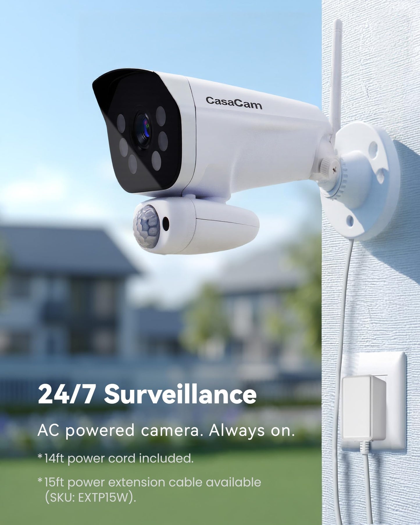 CasaCam Wireless Security Camera System Pro | 10.1” Touchscreen Monitor, 2 2K Floodlight Cameras | Indoor/Outdoor, No Monthly Fees, AI Detection, Two-Way Talk, 64GB SD, Model VS6102