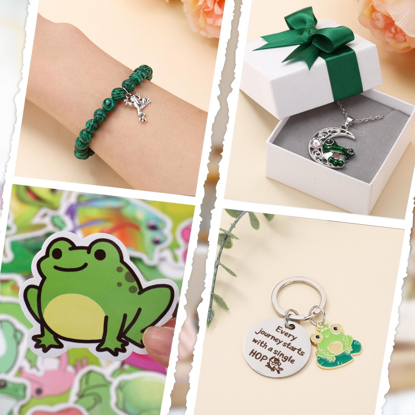 Landical 59 Pcs Frog Gift for Women Include Tumbler Mug Makeup Bag Sock Bracelet Necklace Scrunchie Wooden Ornament Greeting Card in The Gift Box for Birthday