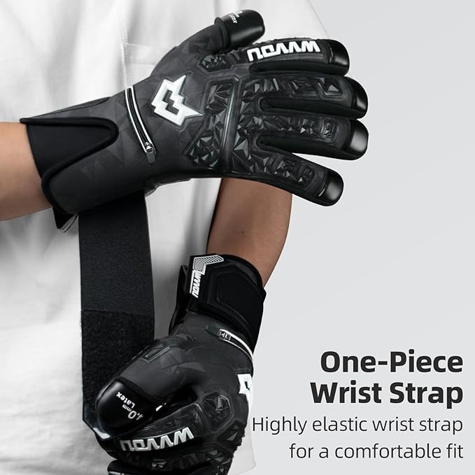 WVVOU Soccer Goalie Gloves for Adults and Youth, High Performance Goalkeeper Gloves with 5 Detachable Finger Saves, Soccer Gloves with 4mm Sticky Latex Palm