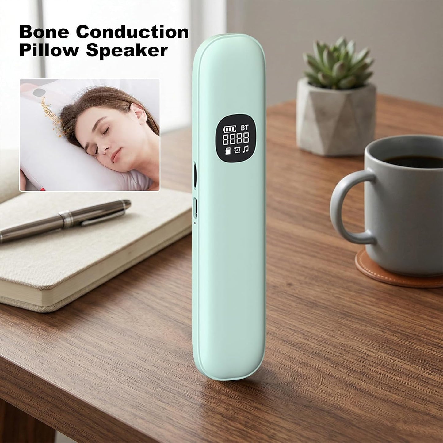 Generic 11 Sleep Speaker Under Pillow with White Noises Timer & TF Card Slot Wireless BT Sleep Aid Bone Conduction