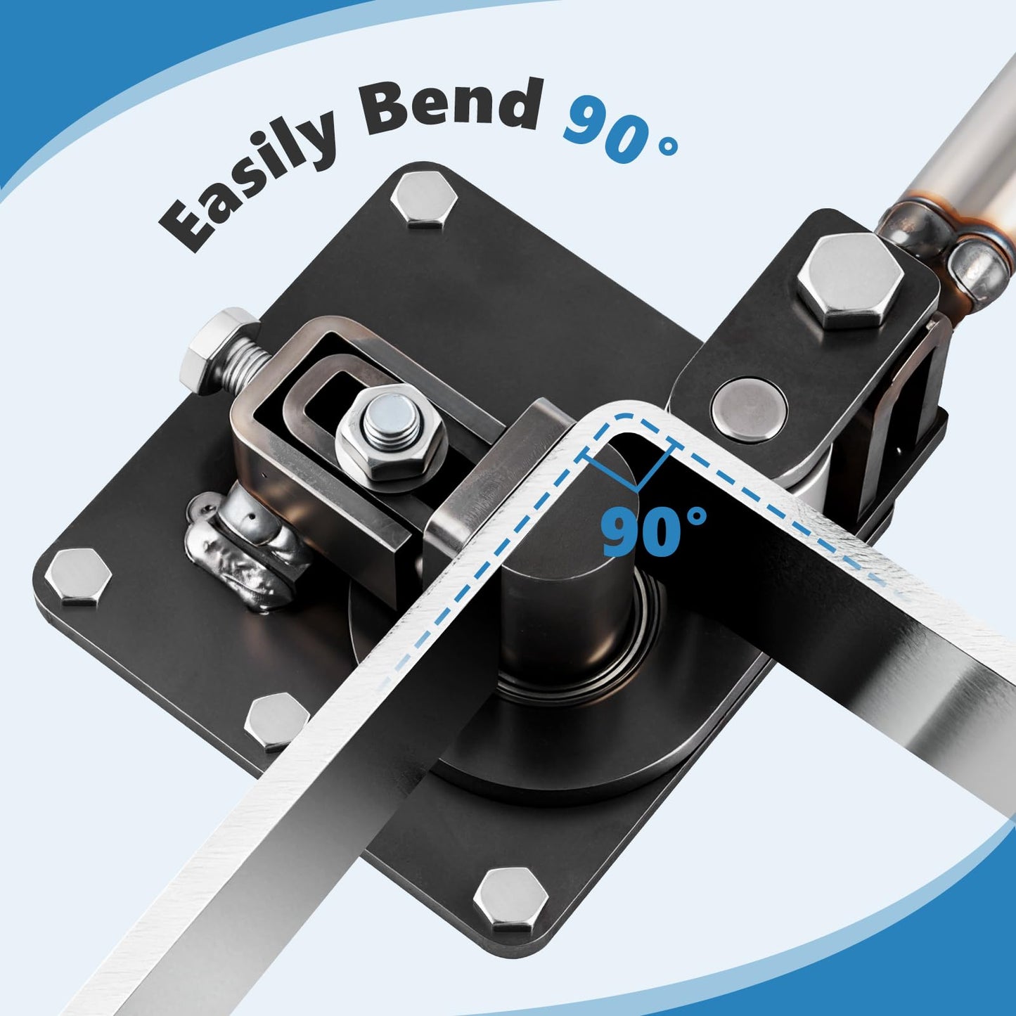 MXBAOHENG 90° Flat Bar Bender, 5X50mm Manual Flat Bar Bending Machine, 7 Bearings Metal Bending Machine, Metal Bender for Galvanized Flat Strip, Steel, Copper, Aluminum, Iron, 304 Stainless Steel