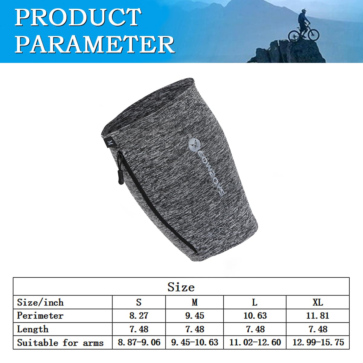 RAKSONIC Running Phone Armband for Men Women,Universal Arm Bands for Phones Below 8 Inches,Waterproof Cell Phone Armband for Hiking,Running,Cycling,Climbing(Grey L)