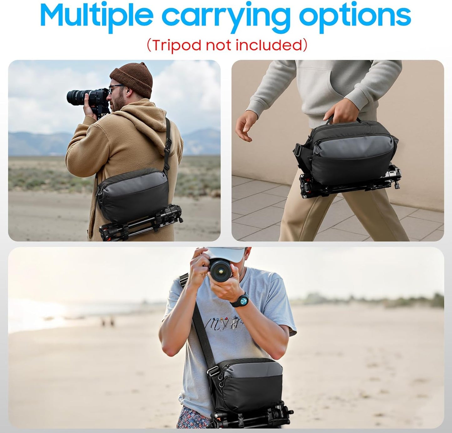 R50/R100/Sony A6400/Nikon Z6 FINTIE Camera Sling Bag for DSLR/SLR/Mirrorless, Waterproof Crossbody Camera Case