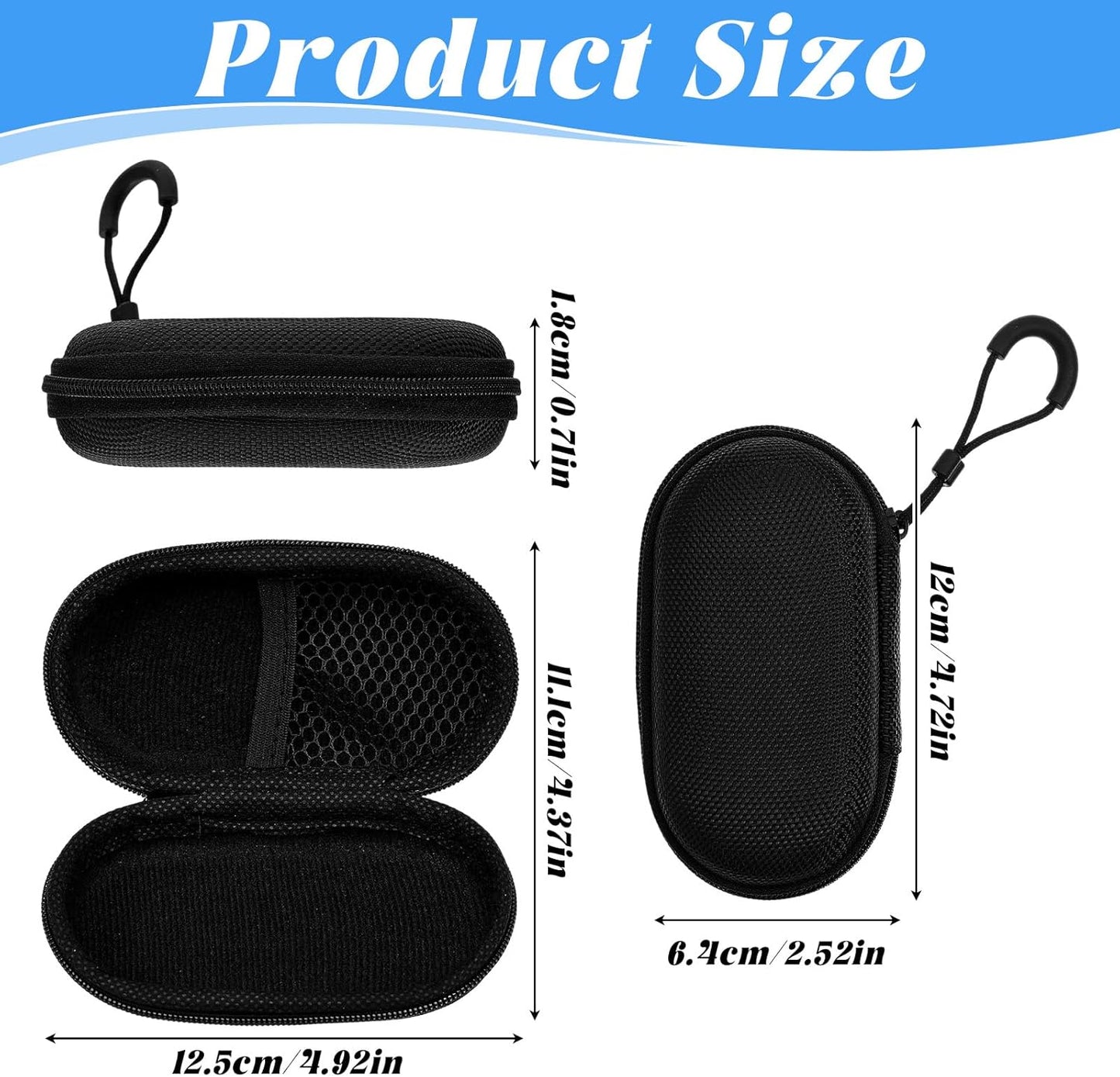 Matwsec MP3 Mini-Portable Case for Earphone Protective Hard Shell Travel Carrying Case Bag with Dual Zipper and Hook