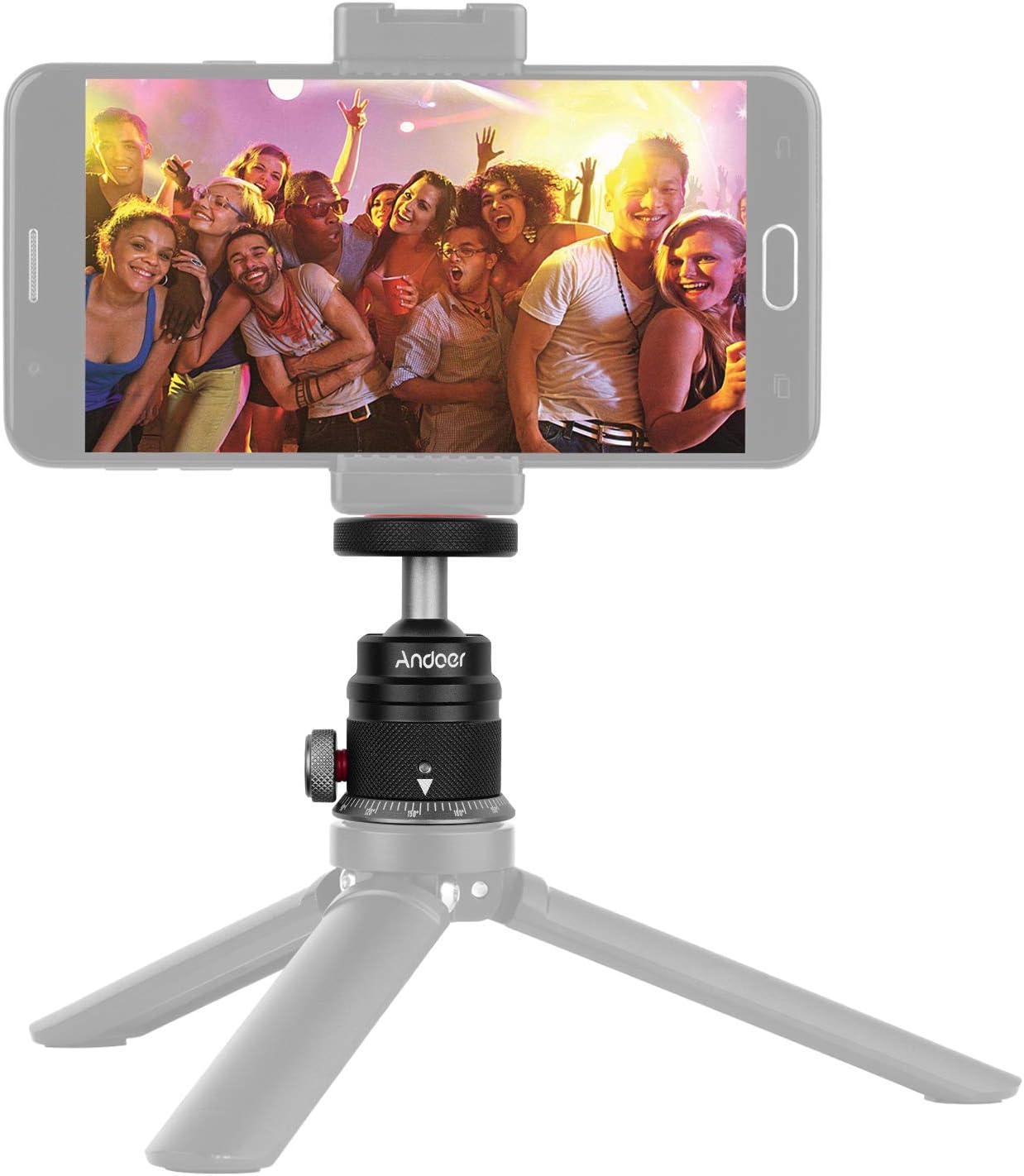 Andoer 360 180 1/4 DSLR Tripod Ball Head,Aluminum Alloy Tripod Ball Head Mount Panoramic Swivel Flip with Scaled Base