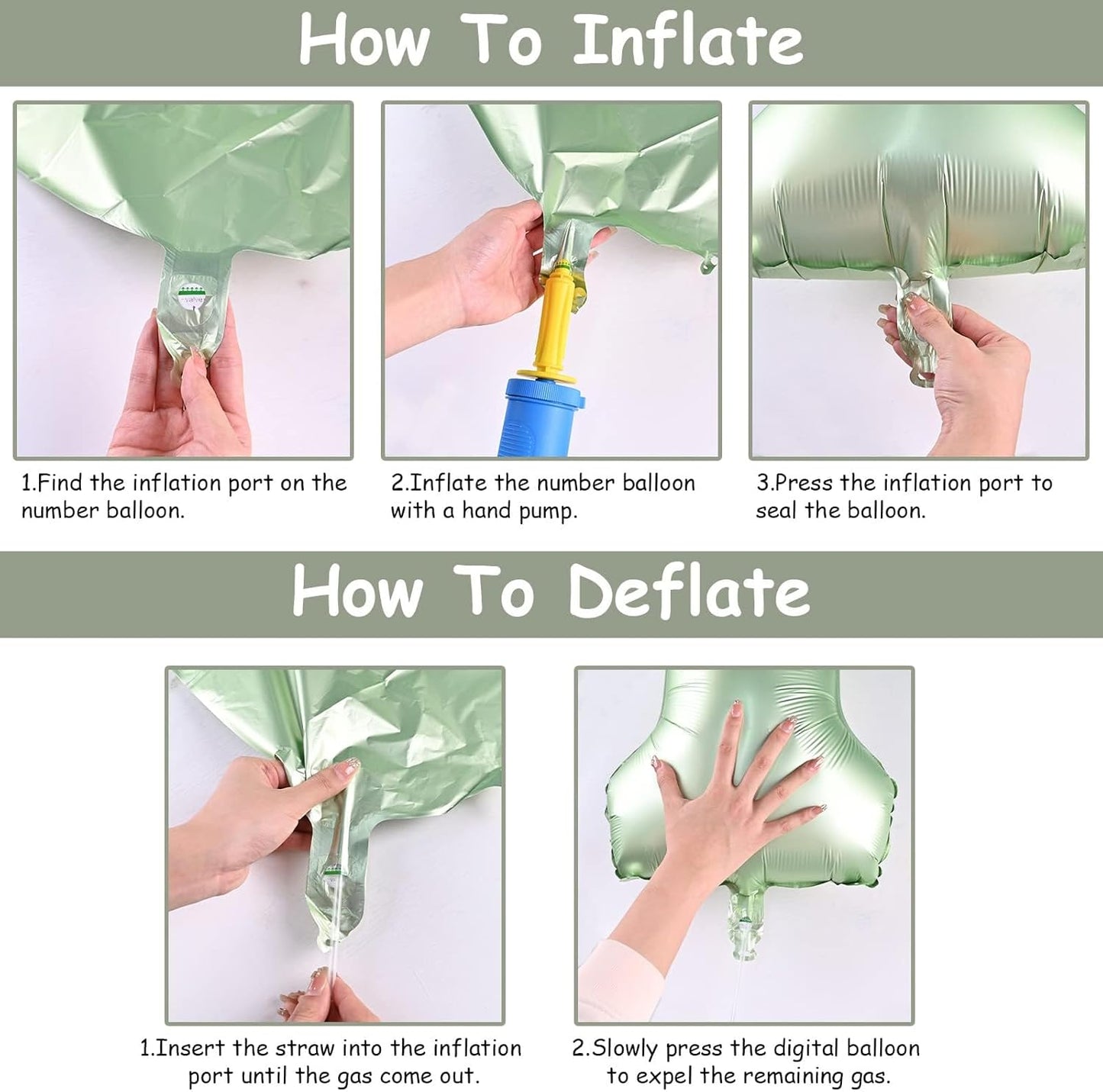 Sage Green Giant Helium Foil Balloons - 40 Inch Number 0-9 for Birthdays & Celebrations