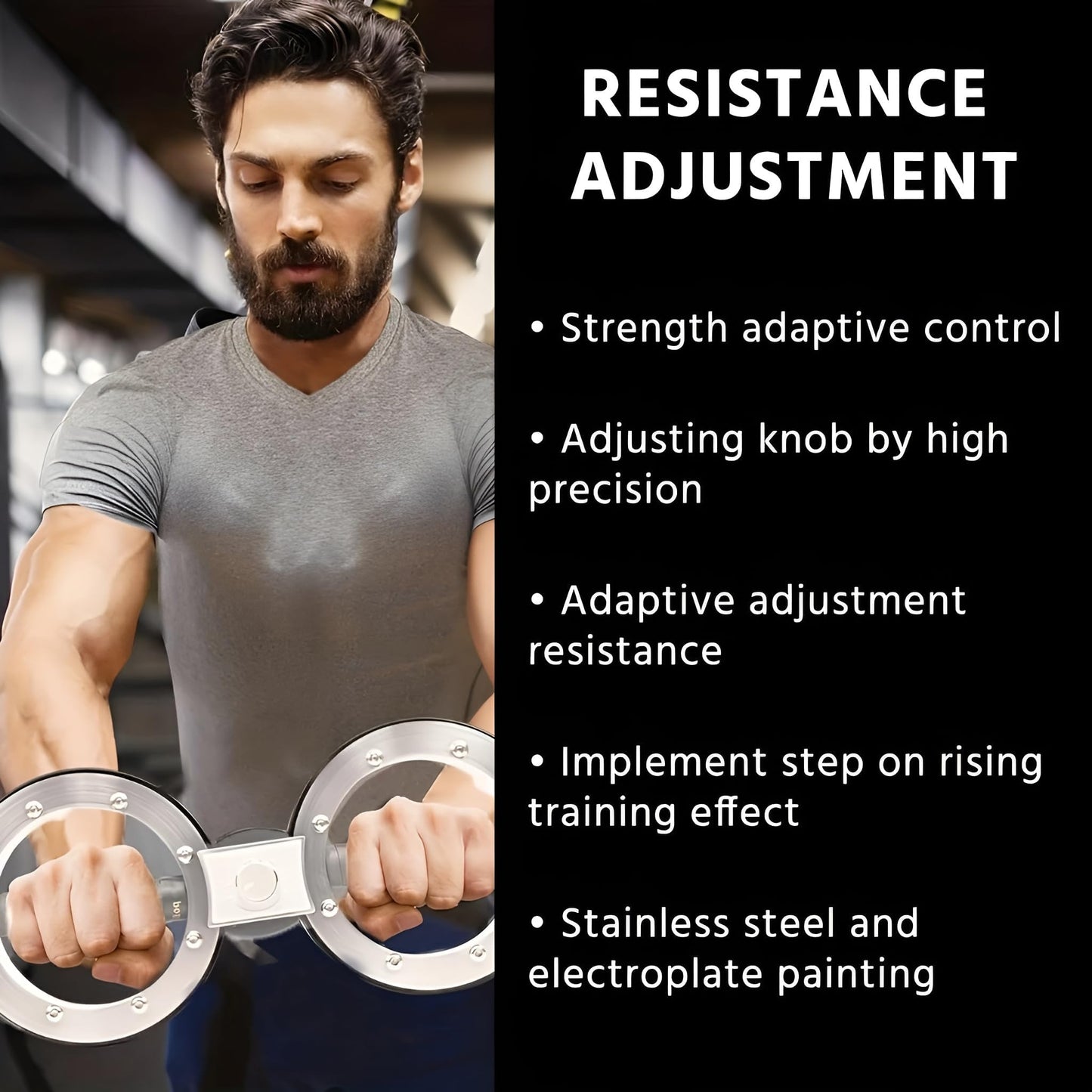 11 Pounds Multifunctional Burn Machine Adjustable Resistance Forearm Trainer 360° Rotation Muscle Burner Machine Arm Rehabilitation Exercise Equipment for Men and Women (Silver)