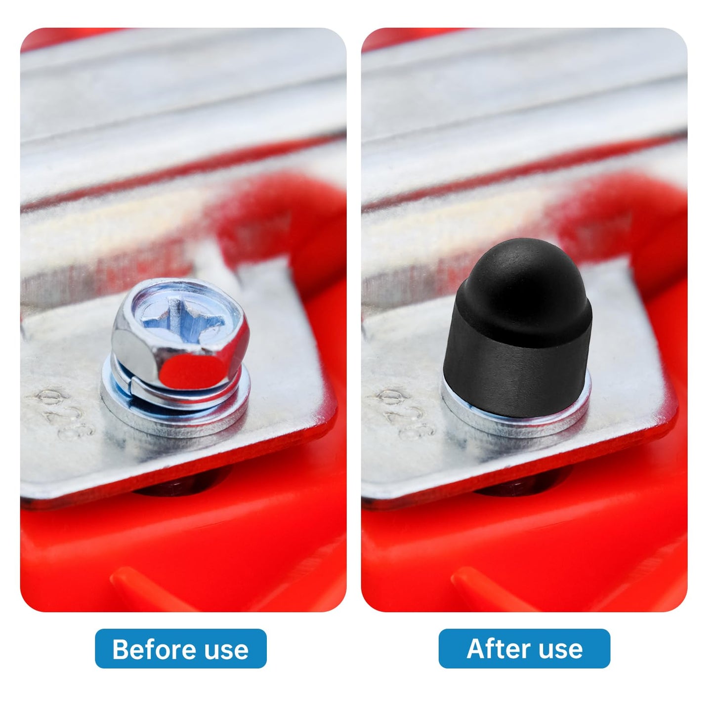 30 PCS M8×13mm Hex Head Bolt Covers Caps Bolts and Nuts Dome Plastic Protective Cap Black Hexagonal