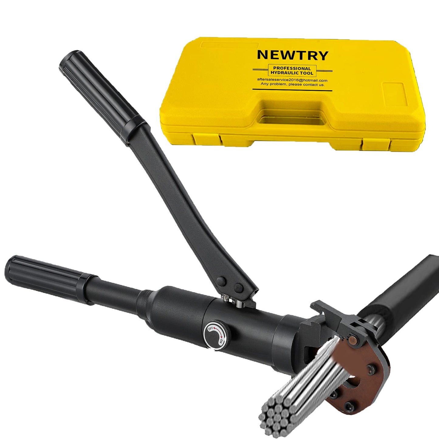 NEWTRY Hydraulic Cable Cutter Hydraulic Rebar Cutter φ25/32” Steel Wire Cutter 60KN Bolt Cutter for Copper Aluminum Cable, Armoured Cable, ACSR, Wire Rope, Steel Strand Wire, Aluminum Wire