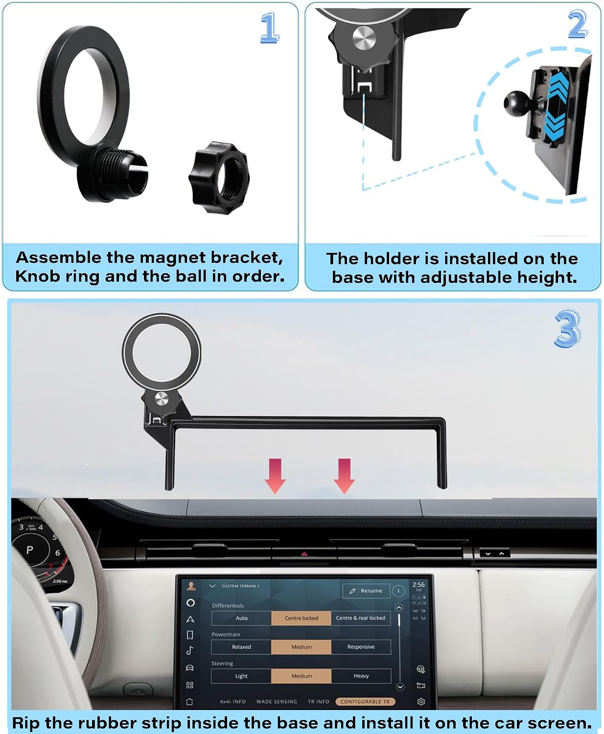 AbeeyGeomarn 2023 2024 2025 13.1 Inch 360 Car Phone Holder for Land Rover Range Rover/Range Rover Sport Accessories