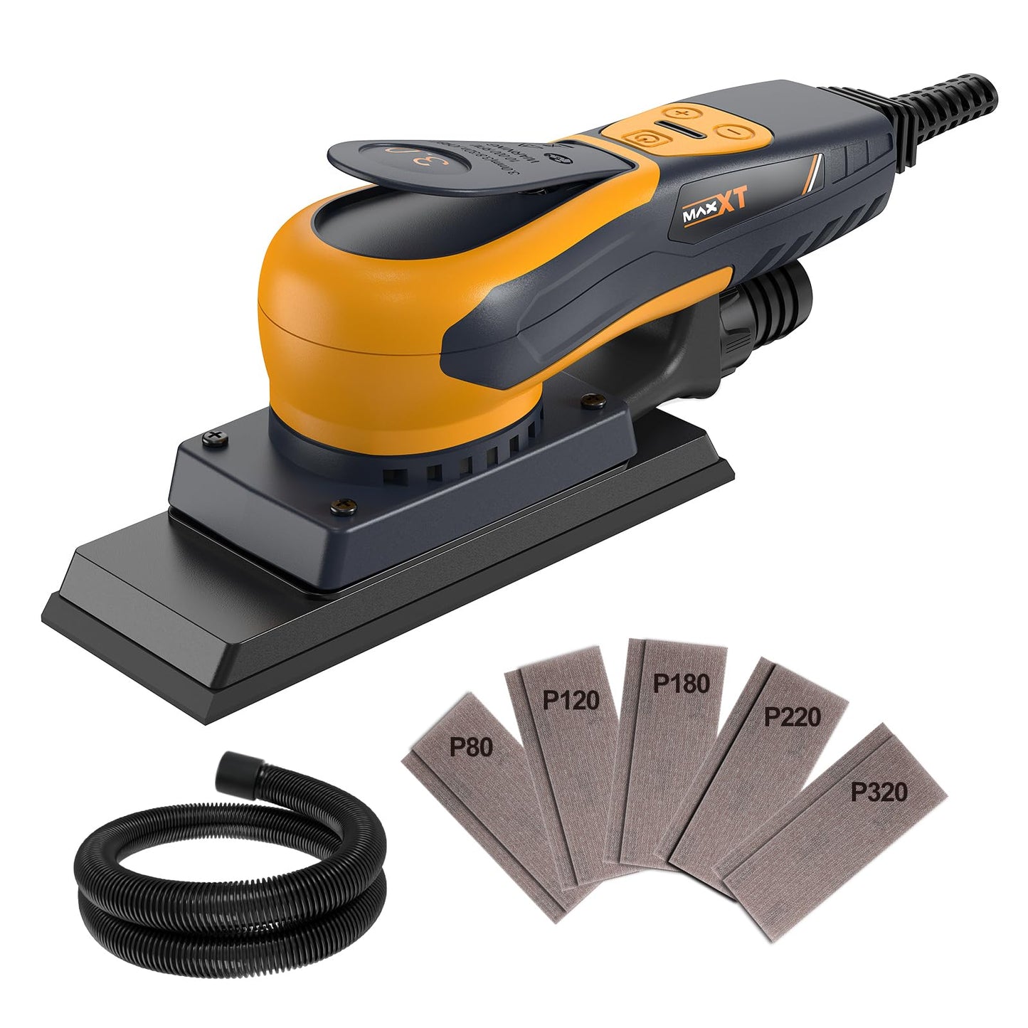 Sheet Sander, MAXXT 350W Brushless Sheet Orbital Finishing Sander with 4,000-10,000rpm,Low Vibration Electric Palm Sander for Efficient Woodworking, Tight Spaces Sanding, and Polishing