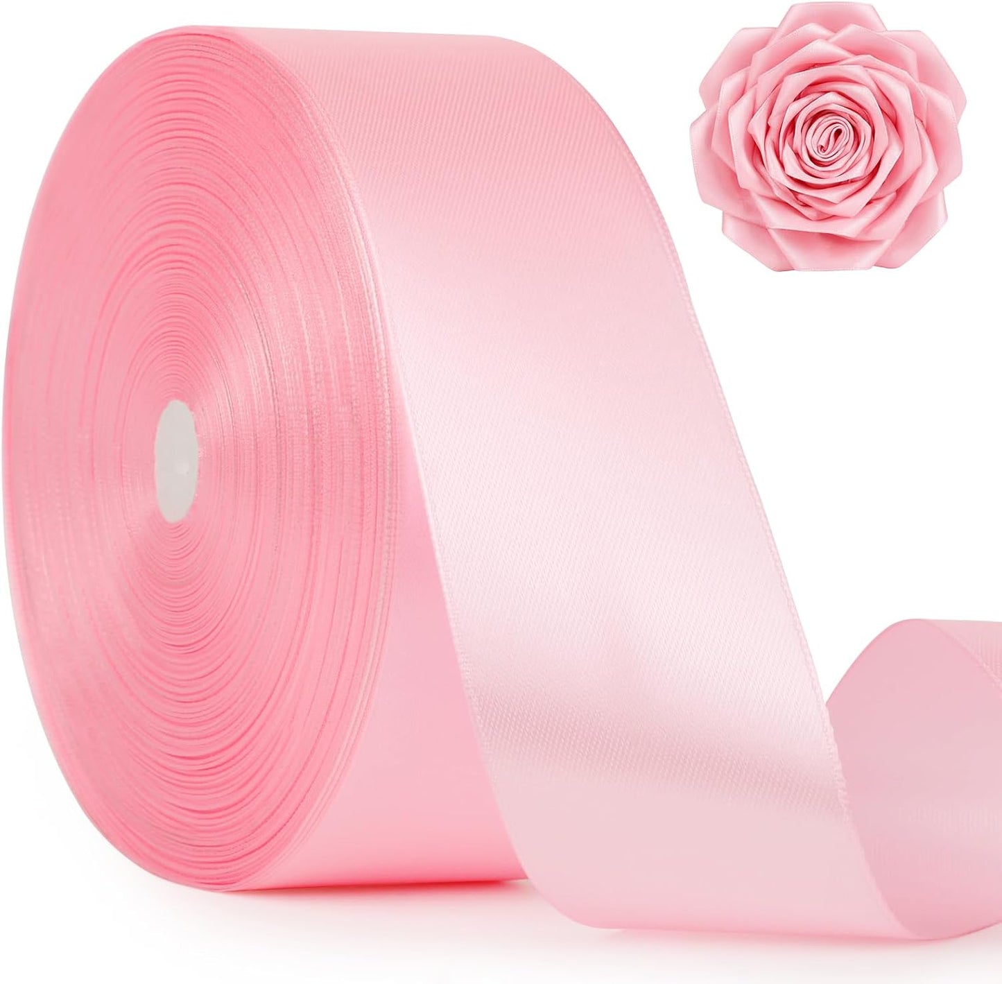 Skiennix 1.5-Inch Pink Satin Ribbon - 135 Yards of Single Face Satin for Gift Wrapping & Wedding Decor