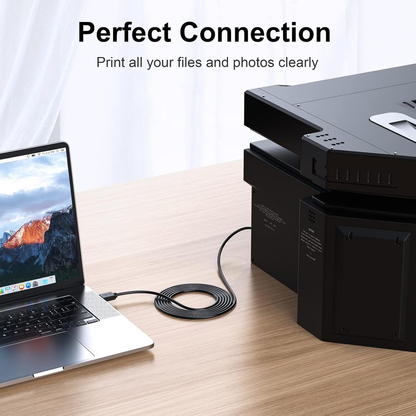 20 Printer Cable FT - USB A to USB B Printer Cable Compatible with HP, Canon, Brother, Samsung, Dell, Epson and More