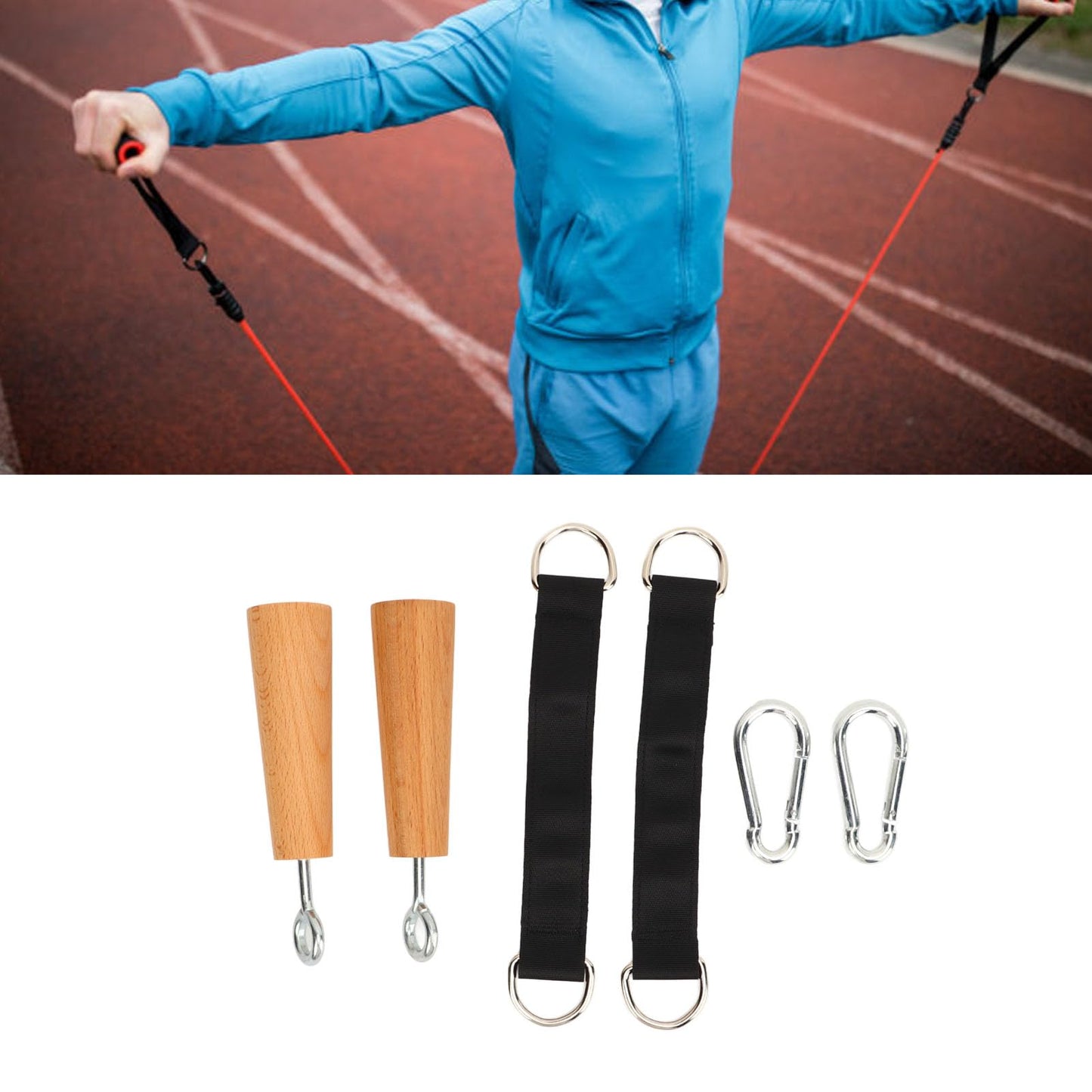 Wooden Pull-Up Grips, Durable Comfortable Upper Body Strength Trainer Home Gym Equipment for Men Women Fitness Enthusiasts Strength Training Daily Workouts