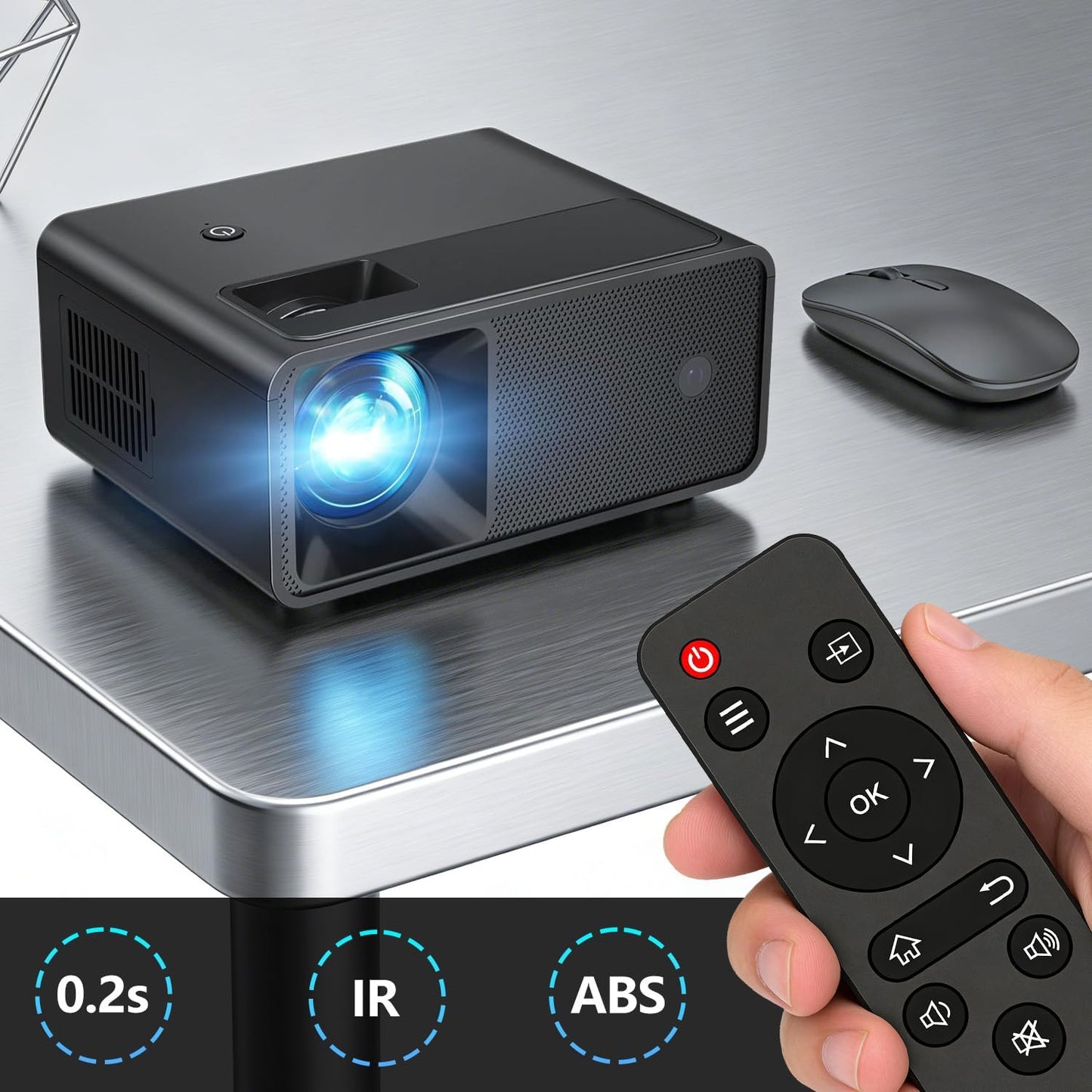 KhotIlong W13 Projector.(1Pack) Replacement Remote Control for Portable Projector,Compatible with CiBest Portable