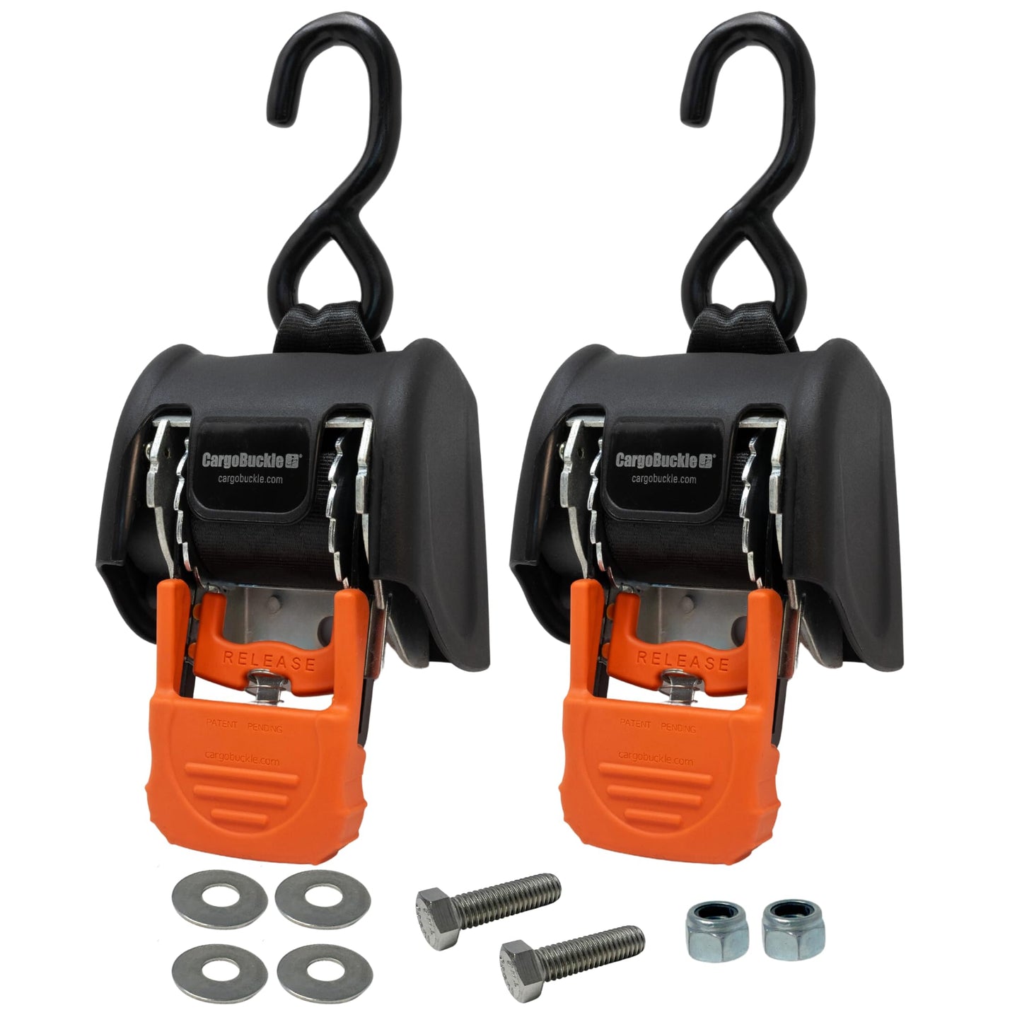 CargoBuckle G3 Retractable Ratchet Tie-Down System and The CargoBuckle F103745 Mini G3 Retractable Tie-Down Ratchet (2-Pack)
