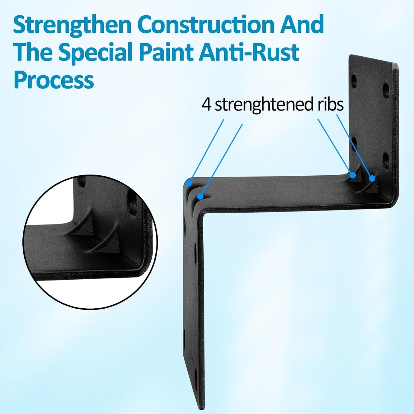 2 Sets XRDS-RF Antenna Mount Kits - Black-Coated Pole Mount Bracket with Double U-Bolts Clamp V Jaw Bracket for Outside
