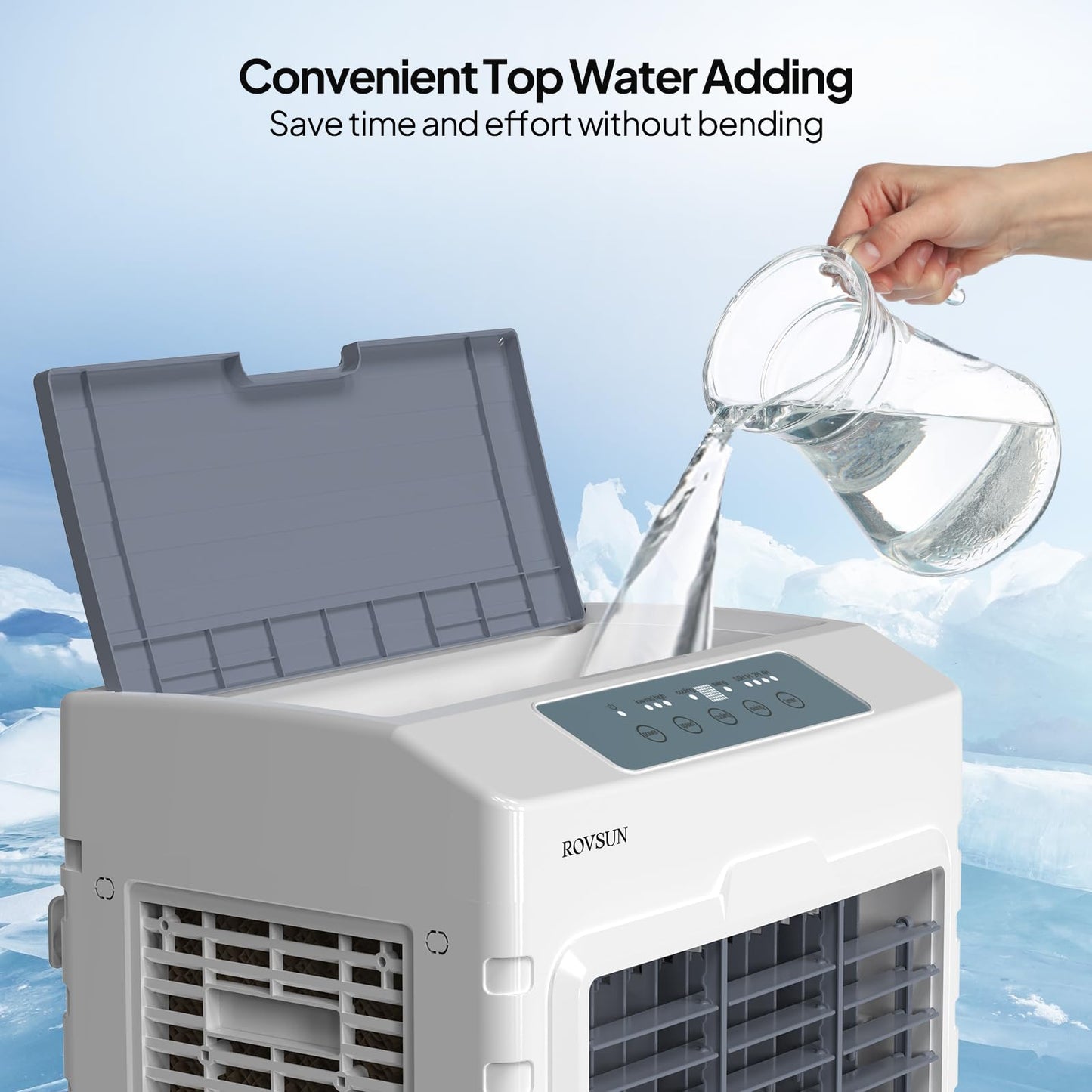 ROVSUN 10.5Gal Portable Swamp Cooler, 2600CFM Evaporative Air Cooler with Auto Oscillating, Remote, 3 Speeds, 7.5H Timer & 4 Ice Packs, 3-IN-1 Humidifying Cooling Fan Indooor Outdoor Patio Garage