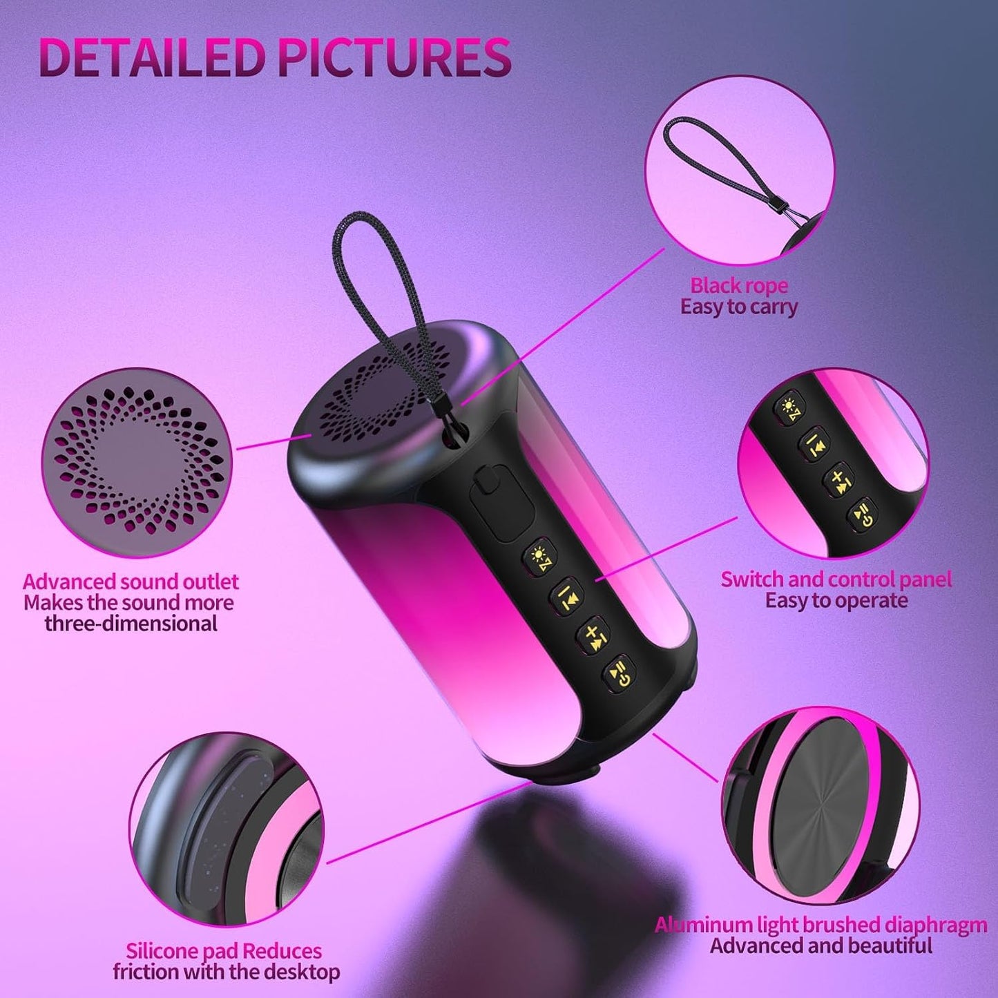 Jierben 5.4, IPX7 8 Portable Bluetooth Speaker, Bluetooth Speaker Stocking Stuffers, Powerful Crystal Clear Sound