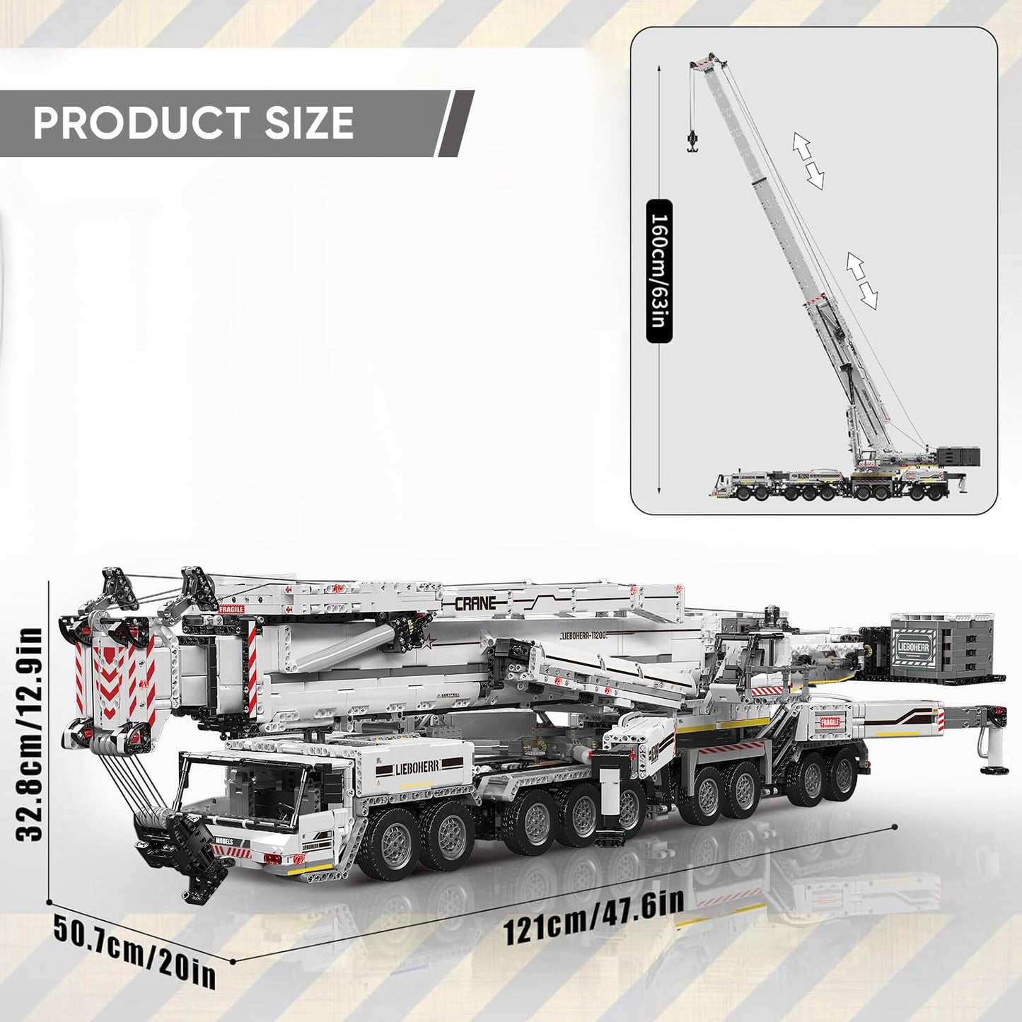 Mould King 17007 Technology Crane Building Set, 8506 Pieces Heavy Crane Truck Building Kits for Adult 14+, APP Programmable Construction Vehicle Block Set, White