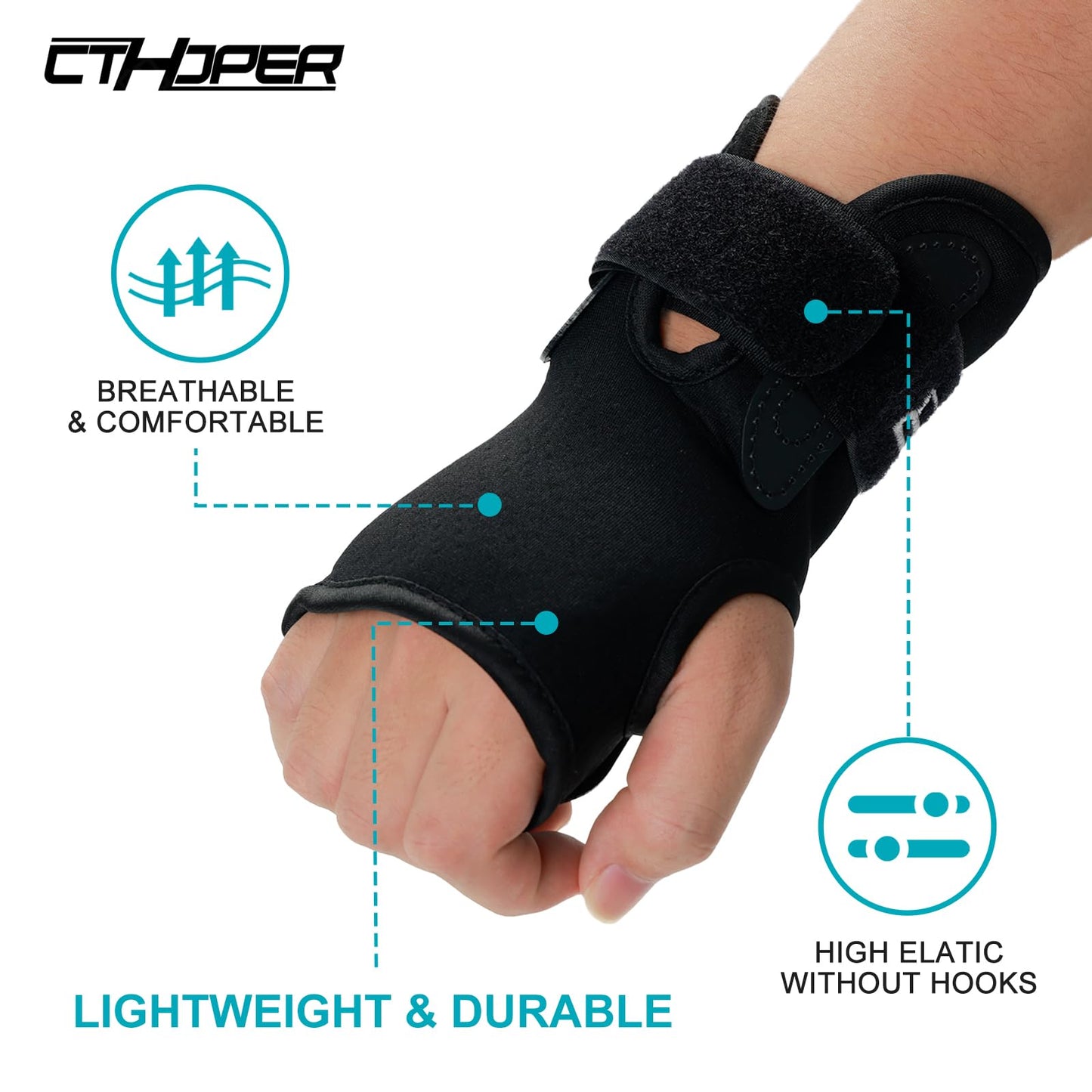 CTHOPER Wrist Guards Hand Protector for Snowboarding, Skiing, Skateboarding, Skating, Adults/Kids/Youth Sports Wrist Brace Protective Gear(1 Pair) (L)