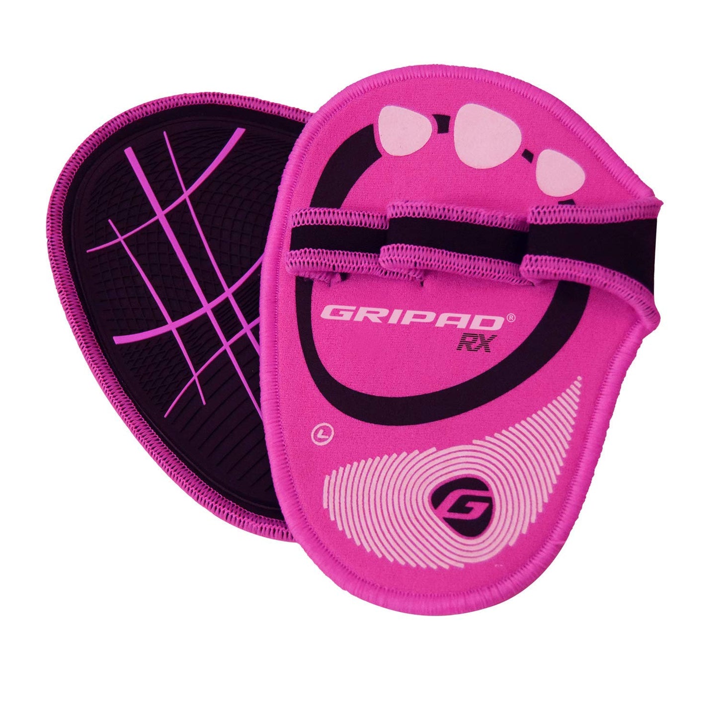 Gripad RX Lifting Grips (Black/Pink) | The Most Durable Grip Pads Yet | The Alternative to Weight Lifting Gloves, Gym Workouts, WOD, Weightlifting | Neoprene Padded Grips | Flexible Rubber Palm