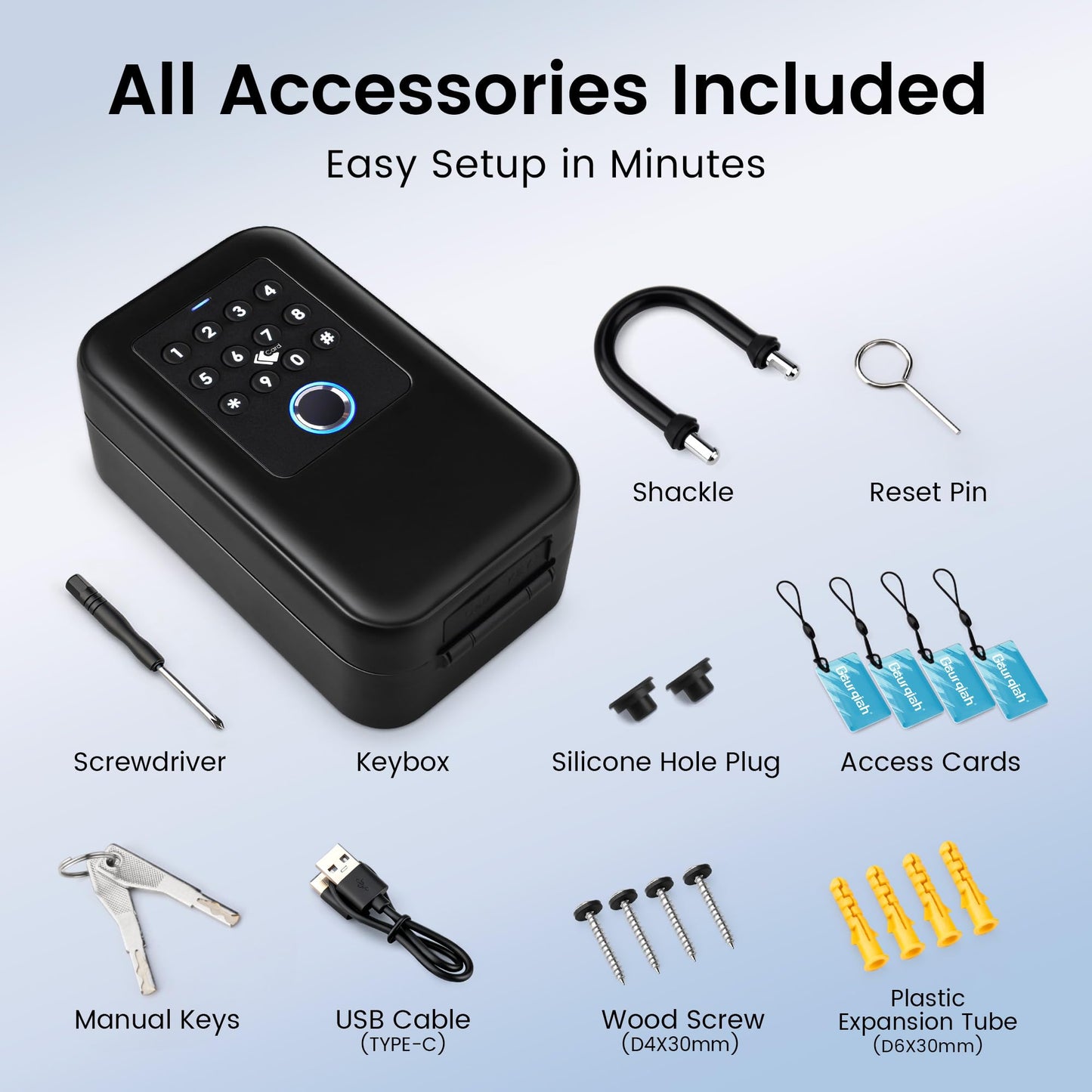 Upgraded Smart Key Lock Box for Outdoor-Key Safe with Fingerprint, Passcode, App, Card & Keys Access,IP65 Waterproof, Wall Mount or Shackle, Ideal for Airbnb, Family & Realtors | TTLock App Version