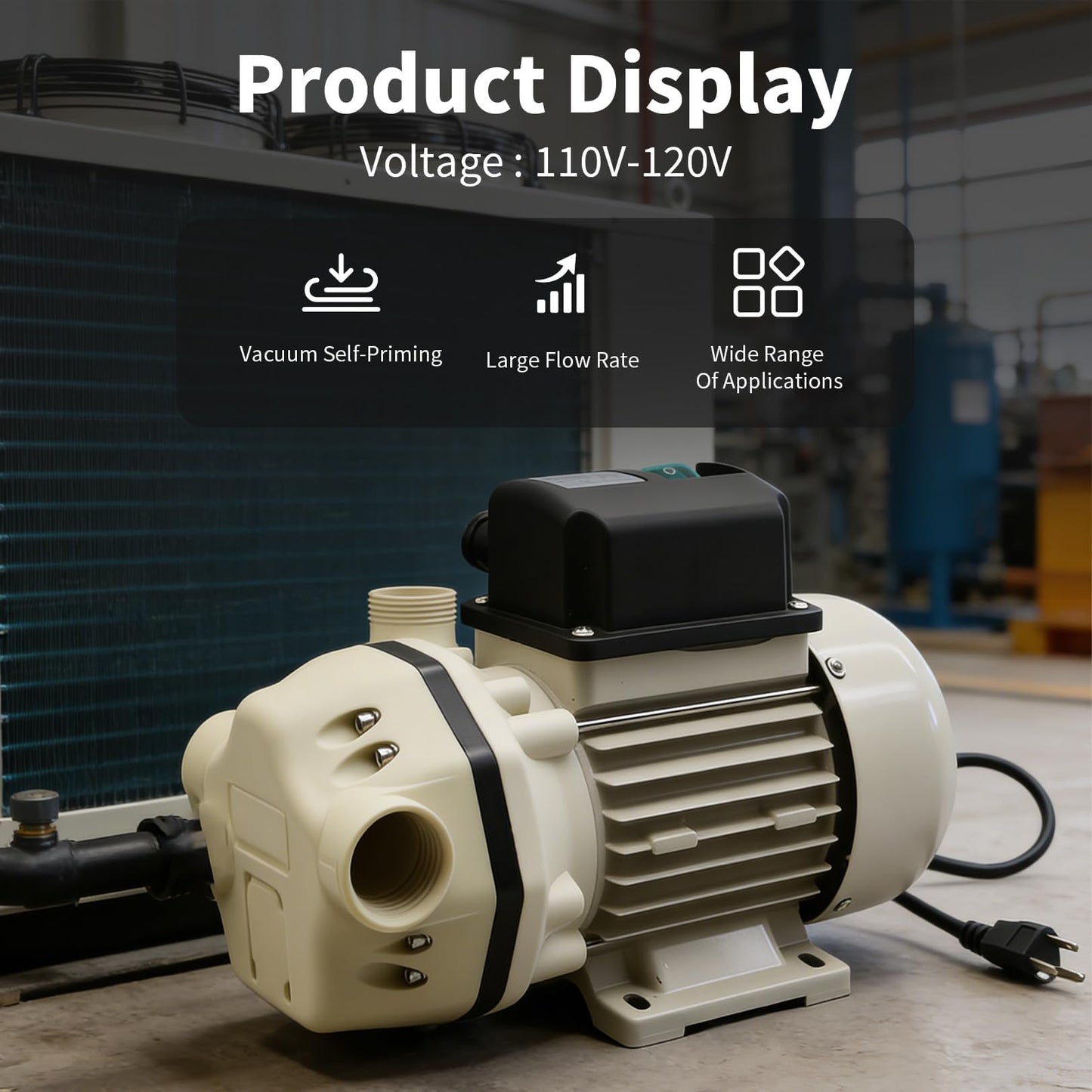 Nakkaa Diesel Fluid Transfer Pump Self-Priming Diaphragm DEF Pump 110-120V 400W 10.6 GPM 36ft Lift for Urea Oil Water Irrigation