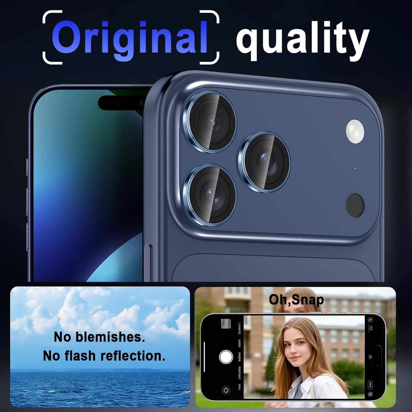 Casetego 17 17 Protector,9H for iPhone Pro Max/iPhone Pro Camera Lens Hardness,Scratch Resistant,Ultra-thin Tempered