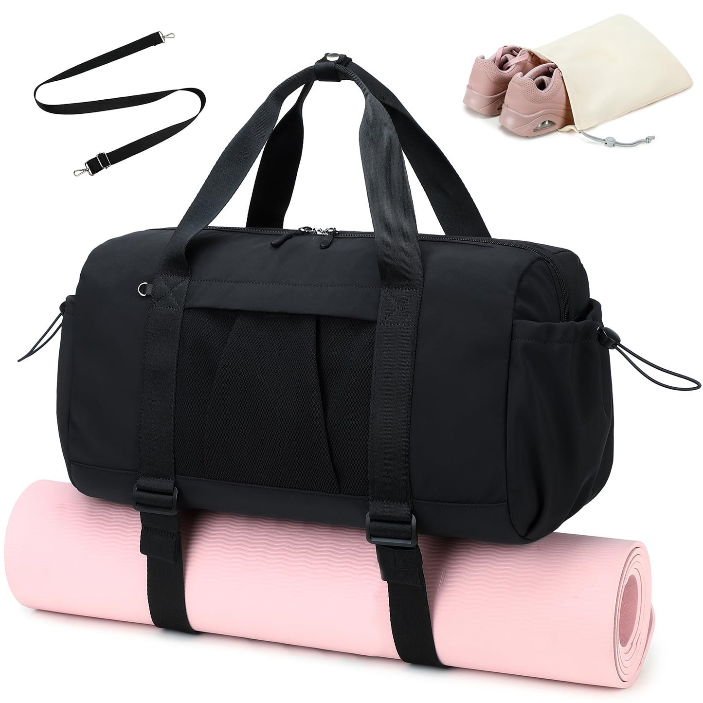 Gym Bag for Women Gym Duffle Bag with Shoe Bag and Wet Pocket Carry On Overnight Weekender Duffel Bag for Travel Sports Yoga