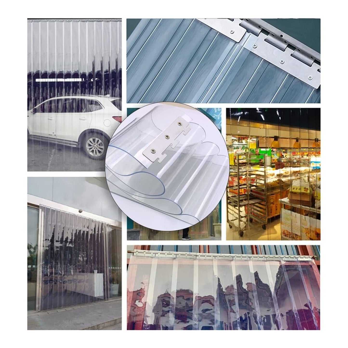 Heavy-Duty Industrial PVC Strip Curtain for Freezer Room, 1.2mm Thick Clear Vinyl Door, Energy-Efficient Divider for Garage & Patio, Durable Freezer Curtains,Size_Name,135x220cm/53.15x86.61in