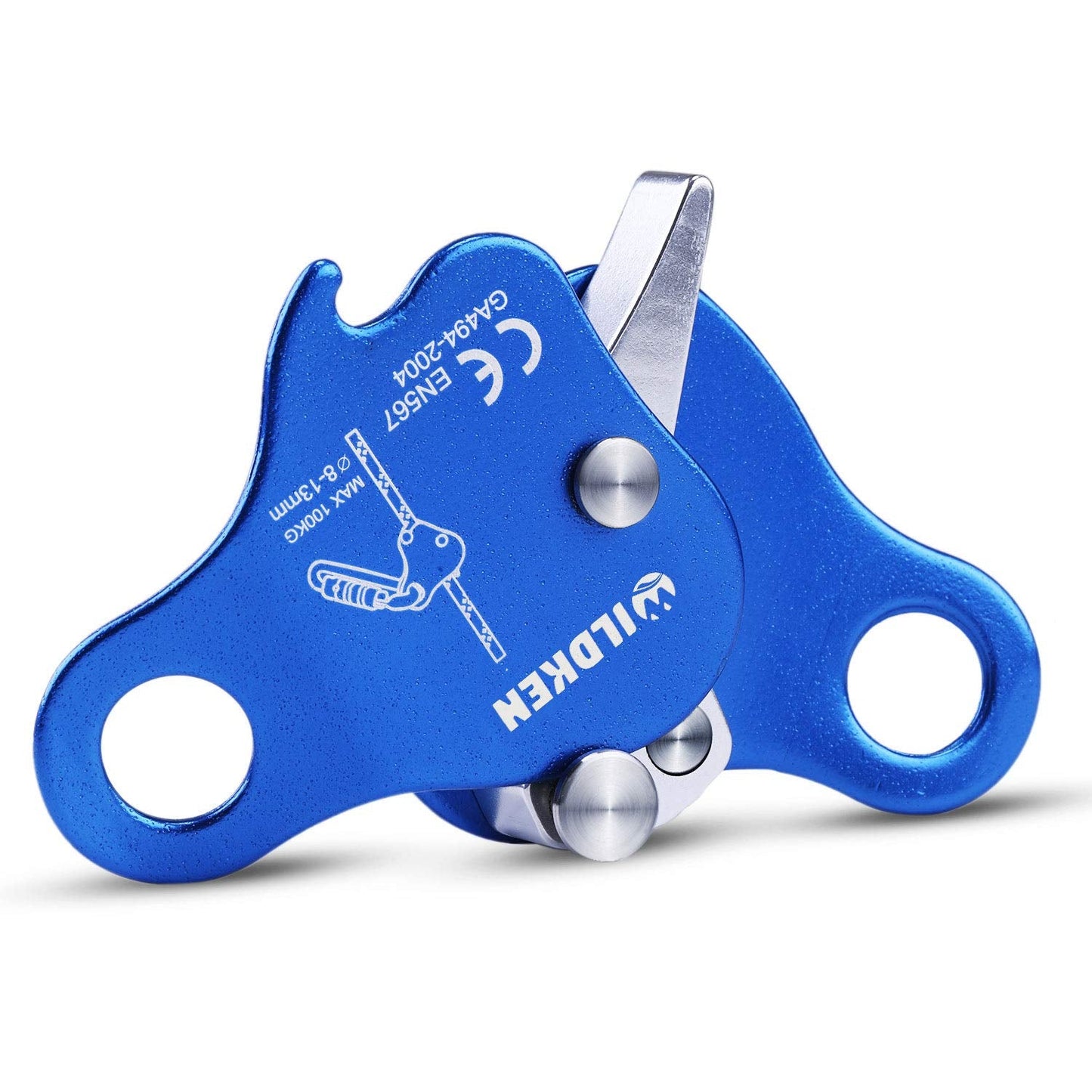WILDKEN Climbing Ascender Fall Protection Belay Device Climbing Rope Grab for Rock Climbing Mountaineering Tree Arborist Expedition Caving Rescue Aerial Work (Blue)