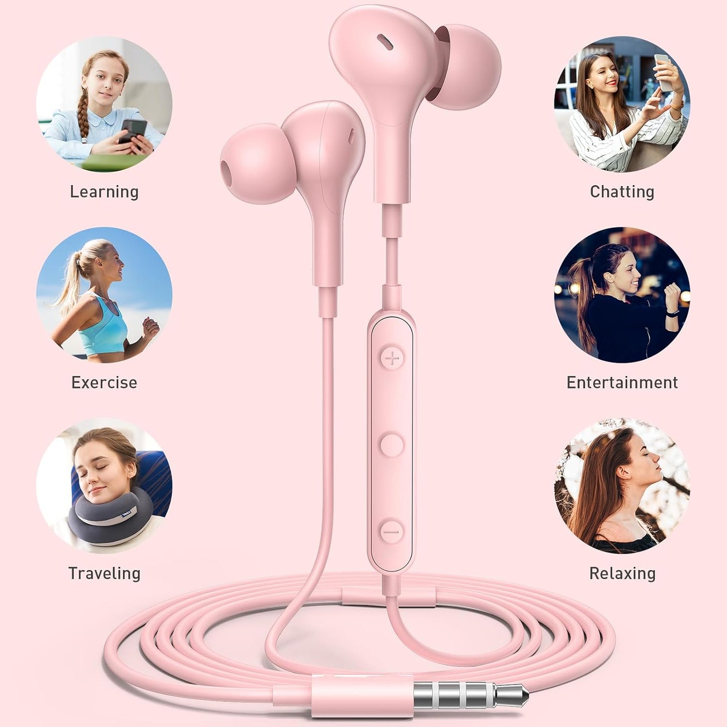 3.5mm APETOO Wired Earbuds in-Ear Headphones Jack for Laptop/PC, Noise Isolation Small Earphones Corded Plug-in Ear