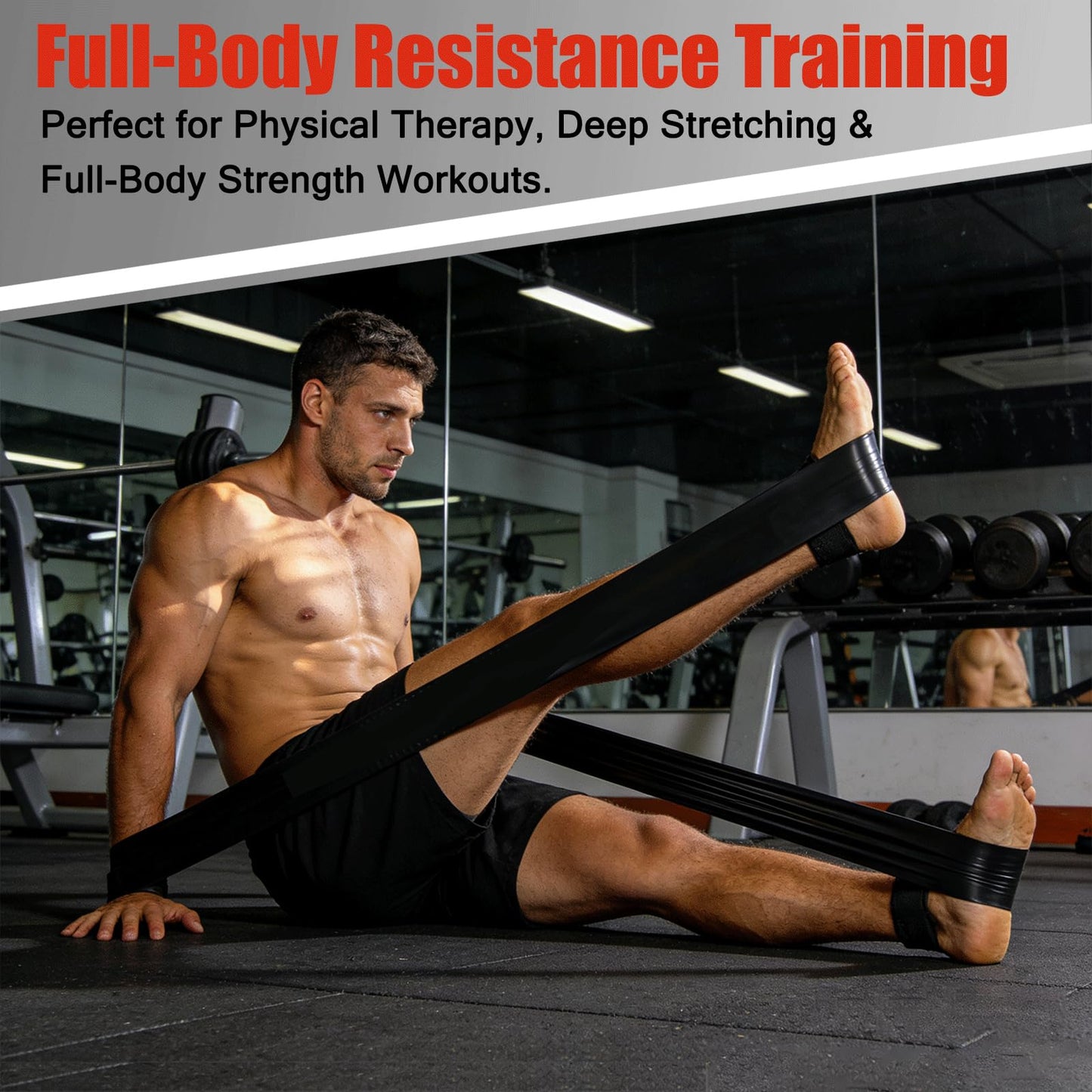 5 Levels Resistance Bands Set, Elastic Silicone Exercise Bands for Pull Up Assistance, Physical Therapy Stretching Training, Home Gym for Women Men