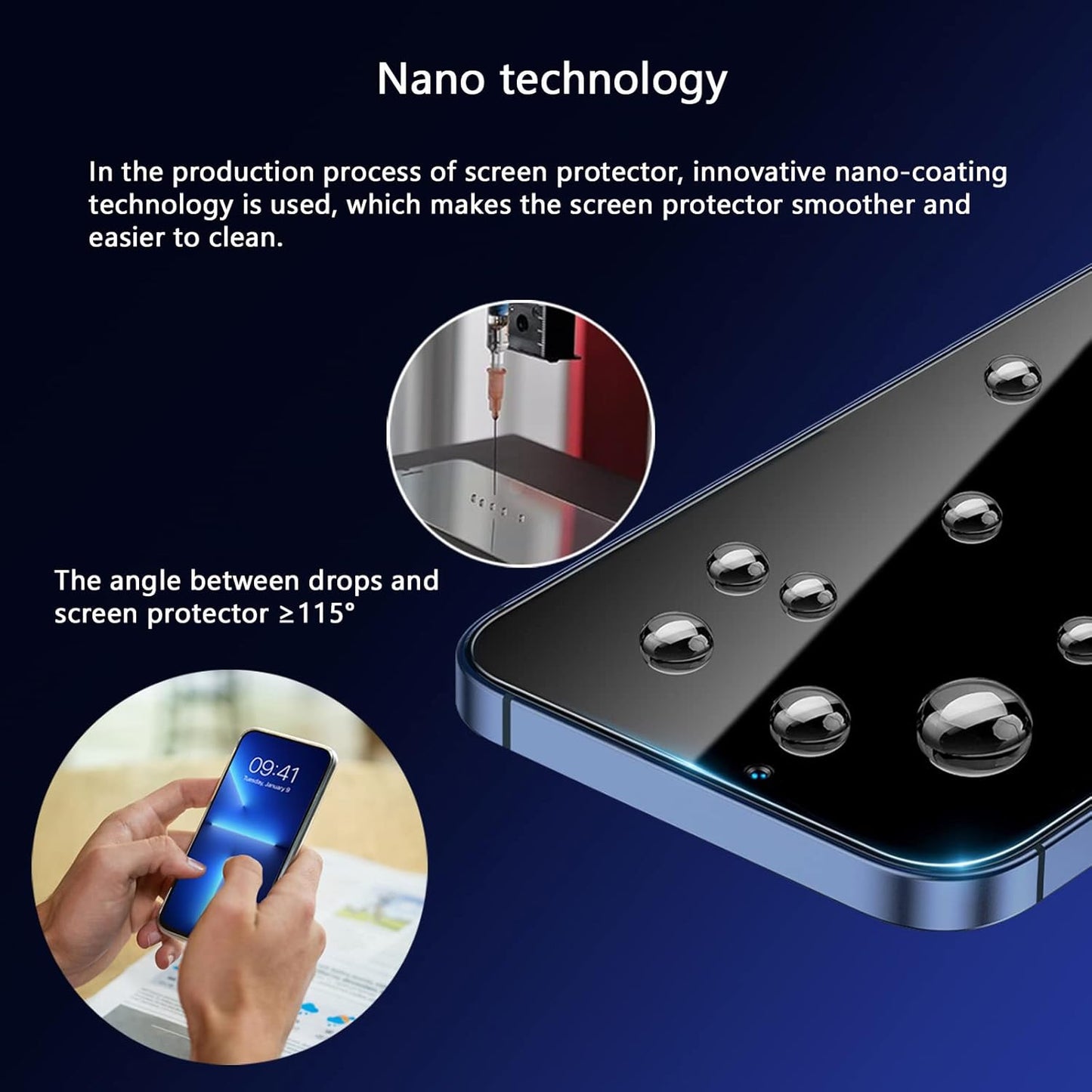 12/12 (6.1") 2 Pack Blue Light Screen Protector for iPhone Pro, HD Anti Blue Light Blocking Tempered Glass Film, Eye