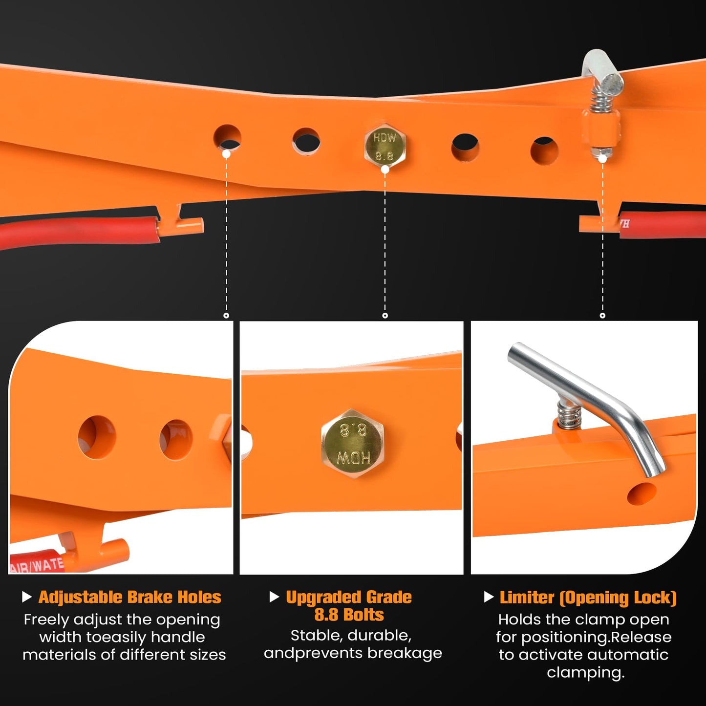 HEYVOZE 772 lbs Granite Slab Lifting Clamp, Adjustable Range: 11.8"-20.1", Heavy Duty Stone Lifting Clamps for Carrying and Vertical Transport of Marble, Concrete Blocks, Slate Sheets, Curb Stones