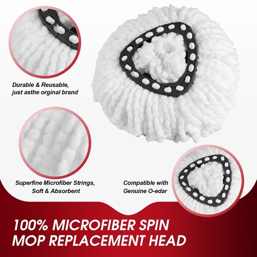 10 Pack Spin Mop Refills Head, Mop Heads Replacement for Spin Mop, Washable Microfiber Mop Replace Head Spin Mop, 360°Spinning Micro Replacement Mop Head for Easy House Cleaning Floor Mopping
