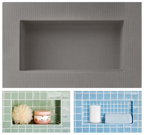 JIANBENKJ Shower Niche Insert Tile Ready 12"x6",Niche for Shower Wall,Waterproof Ready-to-Tile Niches Recessed Box Shelf for Showers Wall Bathroom Renovation/Soap Storage,Outer Size 16"x10",Depth 4”