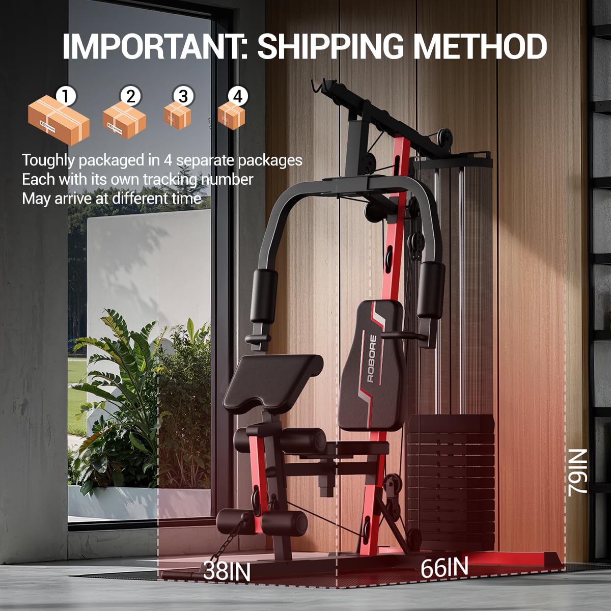 Home Gym System with 160LB Weight Stack, Multifunctional All-in-One Workout Station, Full Body Strength Training System