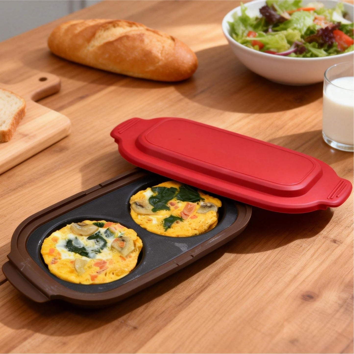 Microwave Egg Cooker, Microwave Egg Poacher | Cooker & Fryer for Breakfast Sandwiches | Maker for 2 Eggs | Dishwasher-Safe & BPA-free, Save Time,Portable for Home,Travel,Gifts